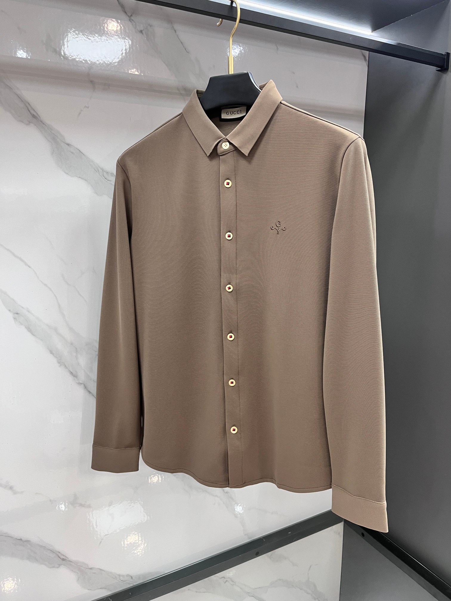 Gucci 超柔加绒衬衫！💥人气爆款！专柜新品彩条超柔羊毛蚕丝加绒衬衫！恒隆在售万元级，今年旗舰定制面料