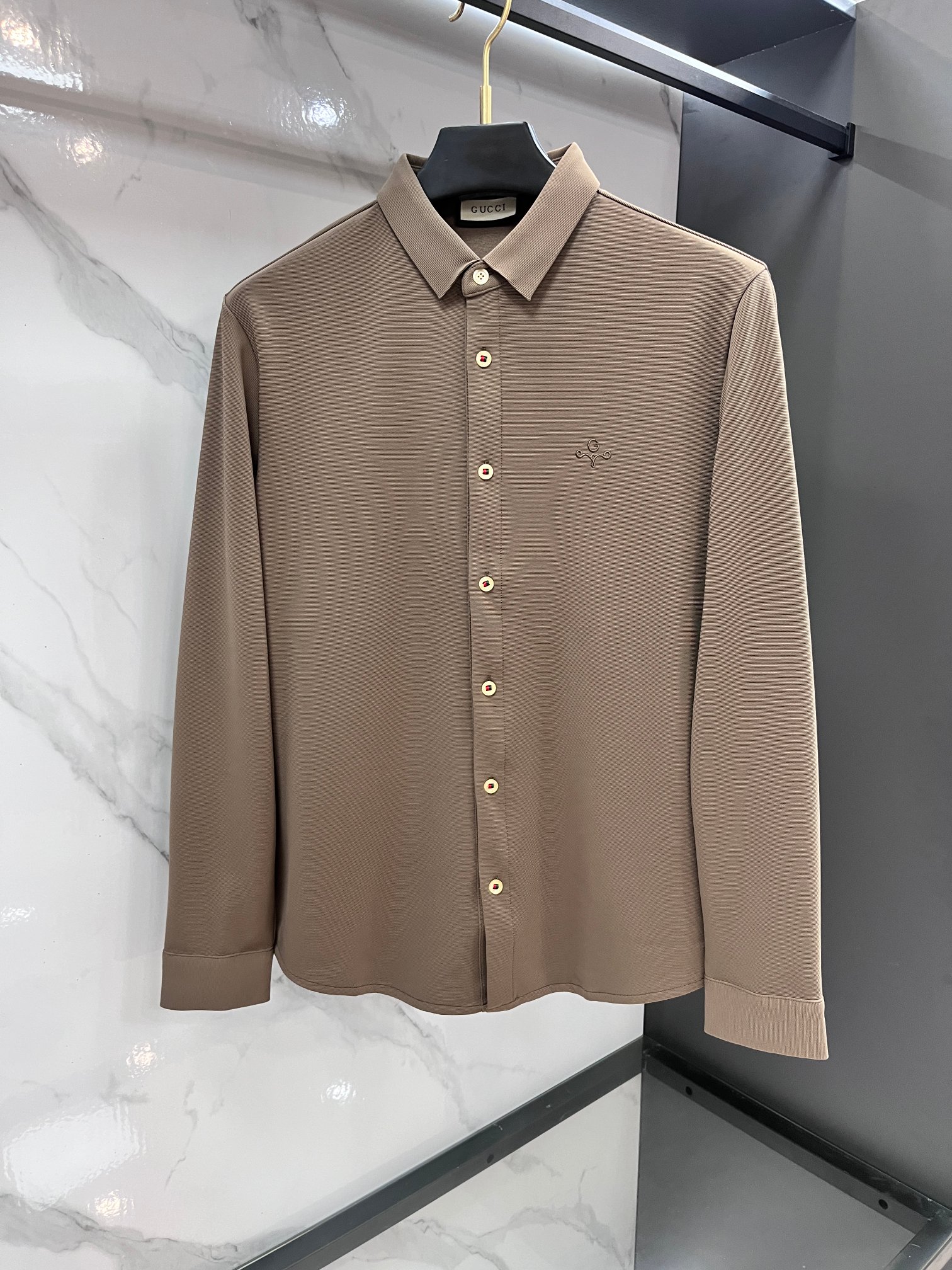 Gucci 超柔加绒衬衫！💥人气爆款！专柜新品彩条超柔羊毛蚕丝加绒衬衫！恒隆在售万元级，今年旗舰定制面料