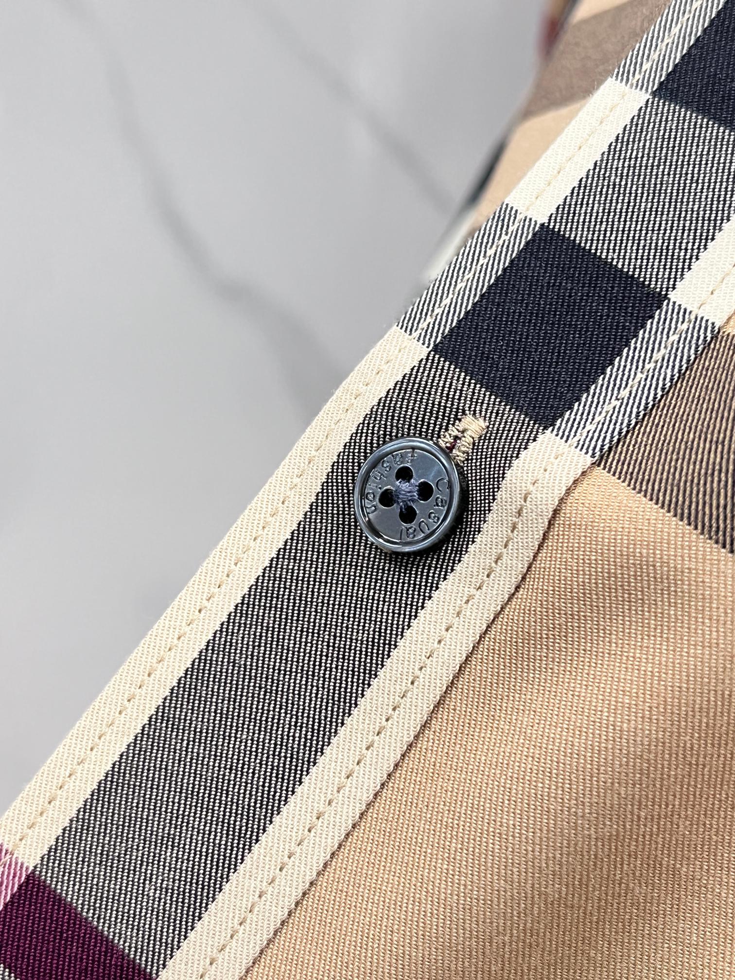 巴宝莉 官网1:1原单品质25ss新款秋冬格子对位衬衫原版3,200购入开发，面料采用100%锦纶定织格