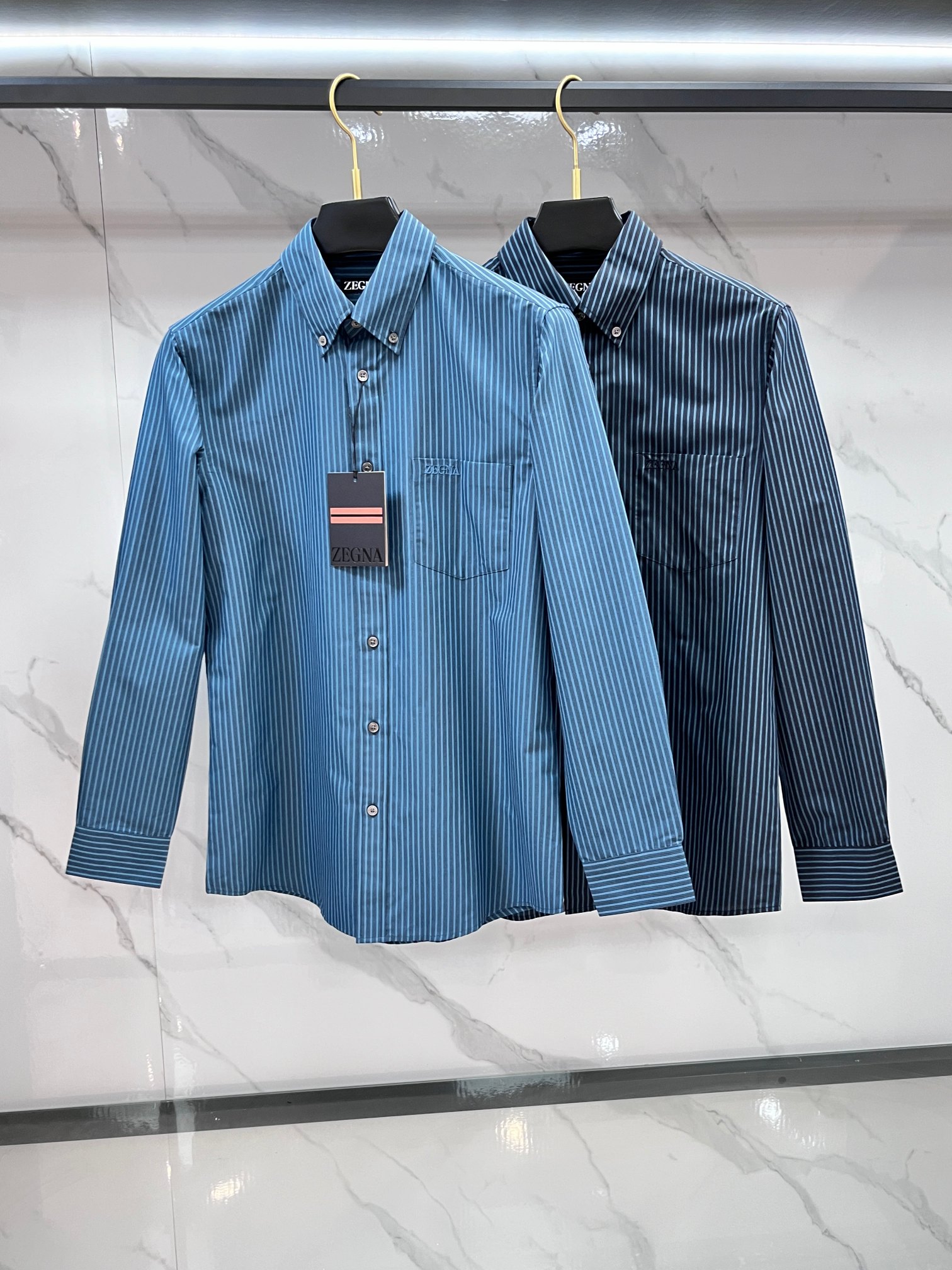 杰尼亚 2025ss新款男士长袖 衬衫 衬衣，高端版本！定制面料 透气舒适度高，细节无可挑剔，品牌元素设