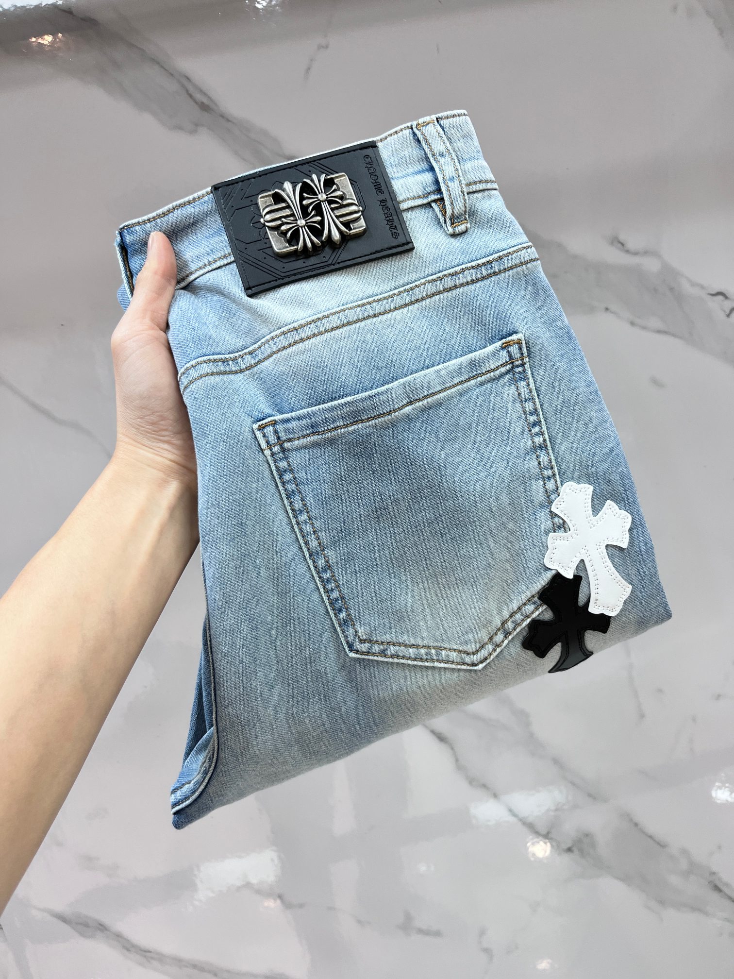 克罗心 🔥高端定制、2026早秋最新款牛仔裤 柜台同步发售 原版定制 客供五金辅料 原单品质 进口固色牛