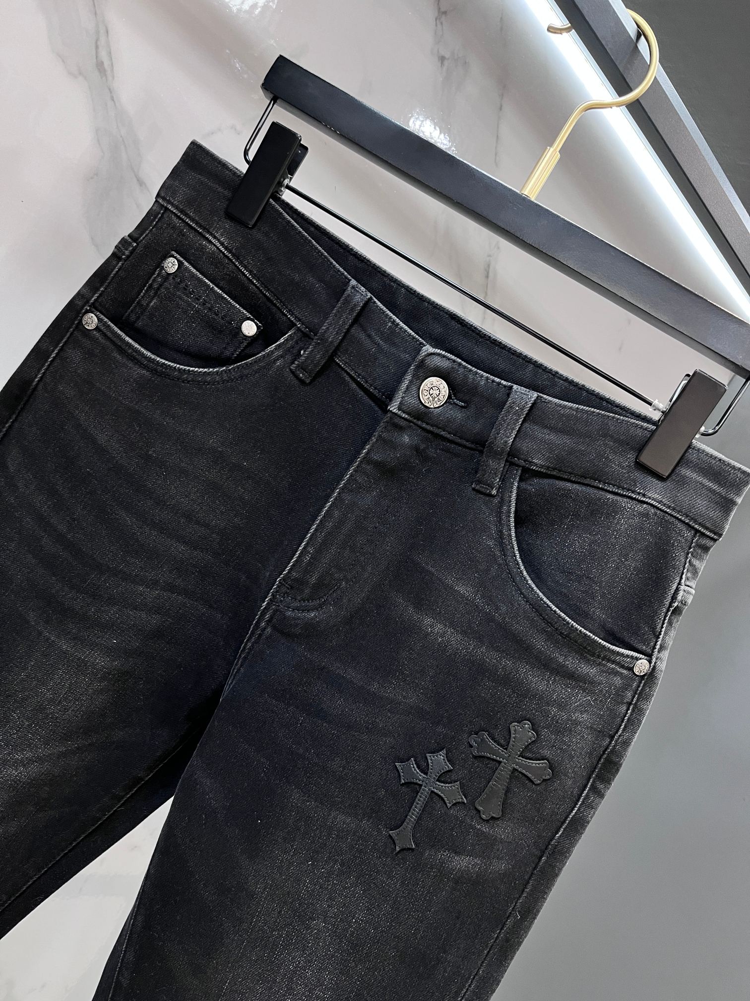 克罗心 🔥高端定制、2026早秋最新款牛仔裤 柜台同步发售 原版定制 客供五金辅料 原单品质 进口固色牛