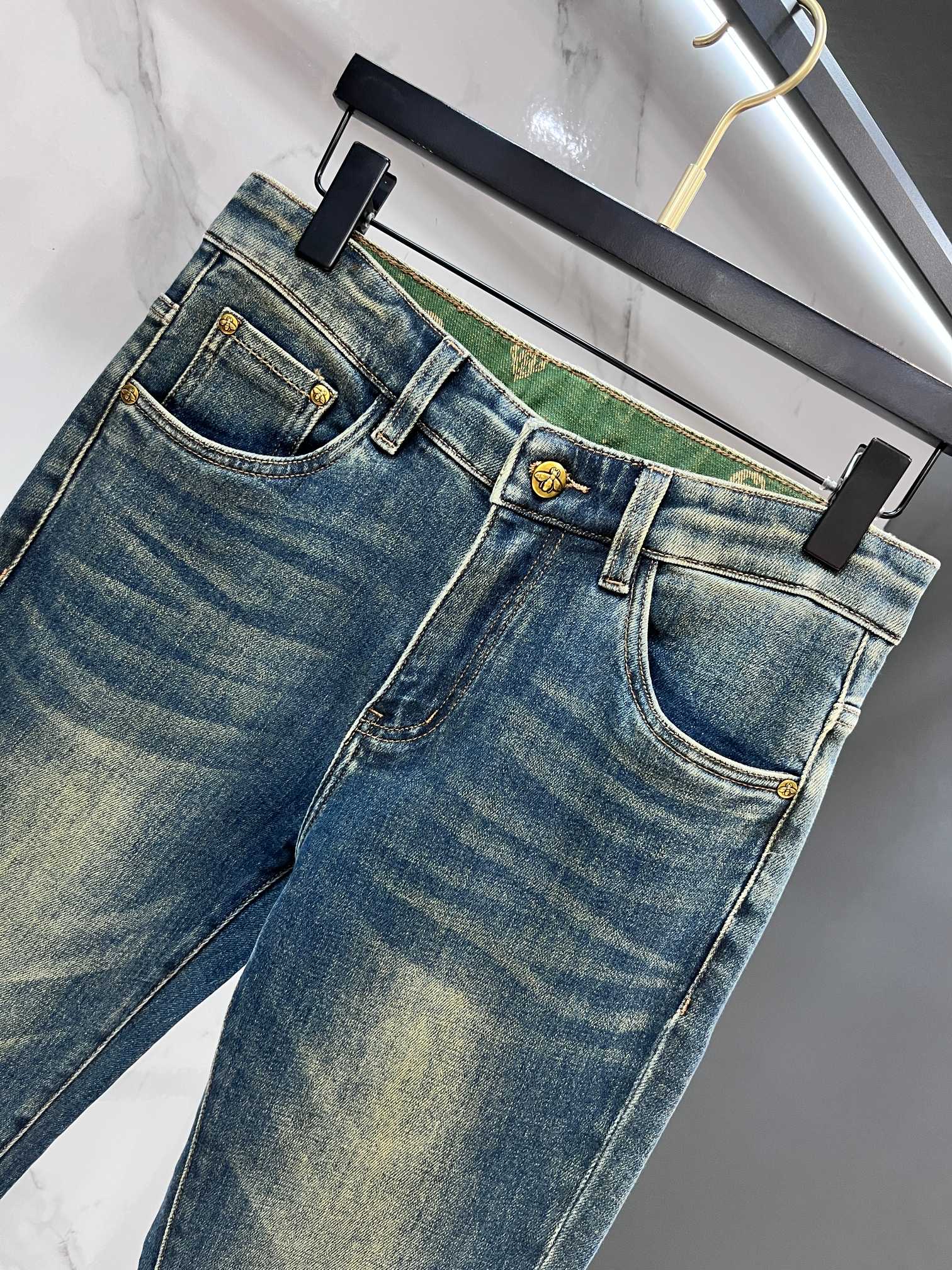 Gucci 🔥高端定制、2026早秋最新款牛仔裤 柜台同步发售 原版定制 客供五金辅料 原单品质 进口固