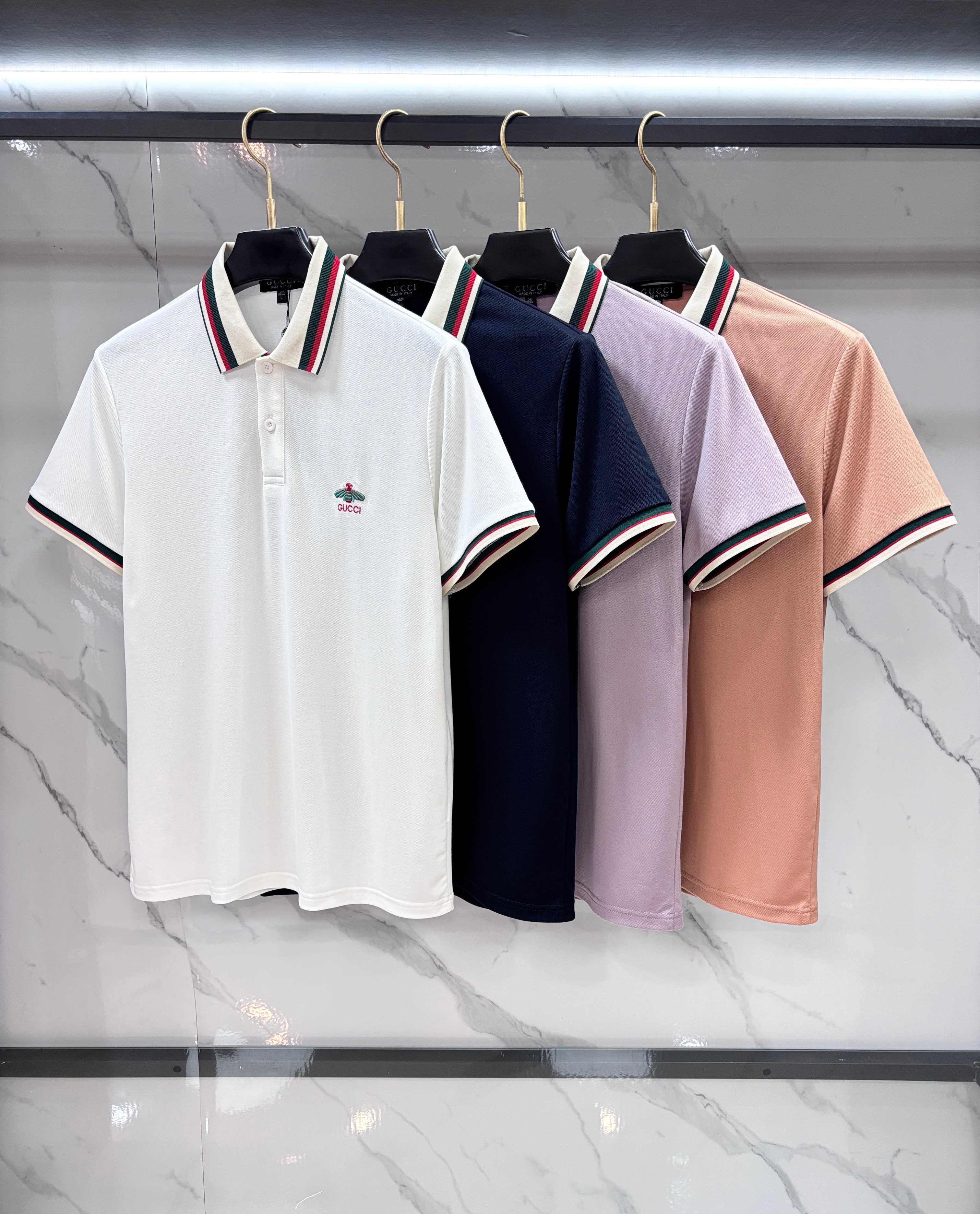 Gucci 2026ss夏季专柜新款男士翻领Polo衫！高端男装的天花板级别的商务男款！简约时尚大气不失