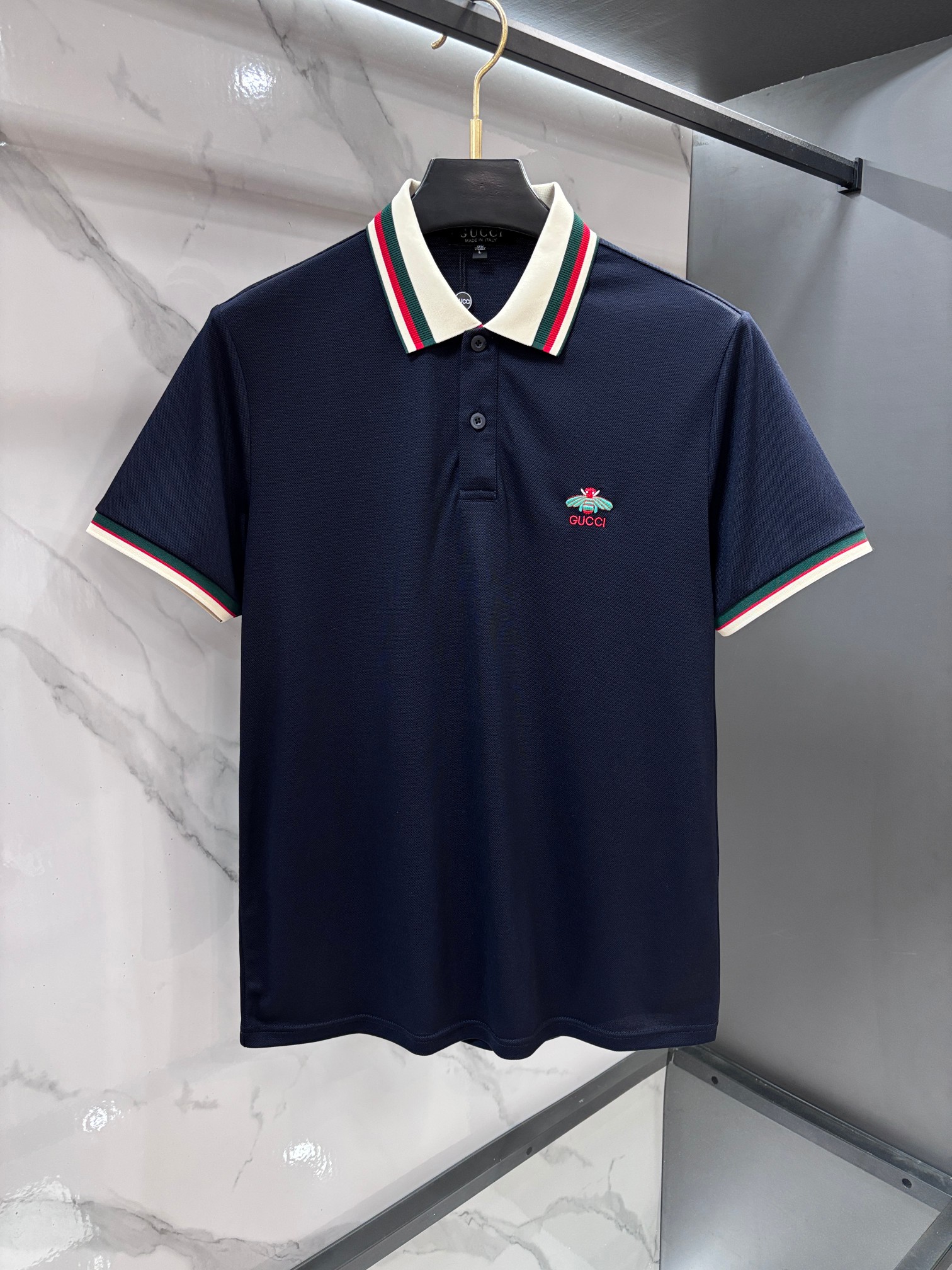 Gucci 2026ss夏季专柜新款男士翻领Polo衫！高端男装的天花板级别的商务男款！简约时尚大气不失