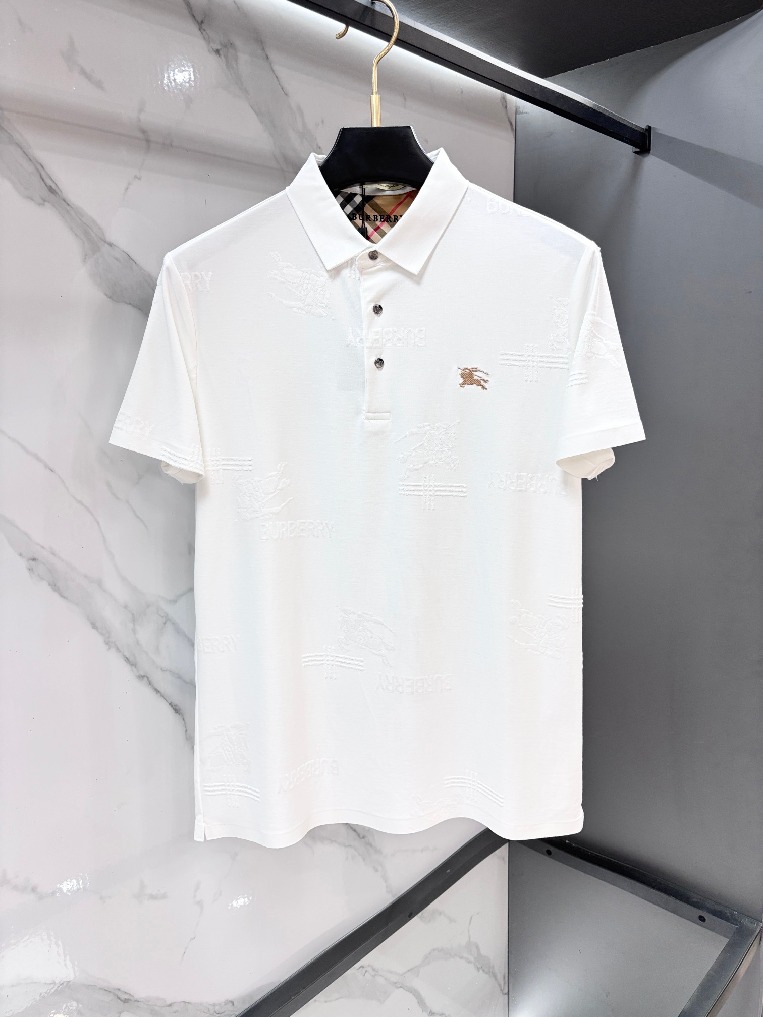 巴宝莉 2026ss夏季新品，男士免烫抗速干商务短袖POLO衫，贸易公司渠道稀出，领先GW发售！夏季秀款
