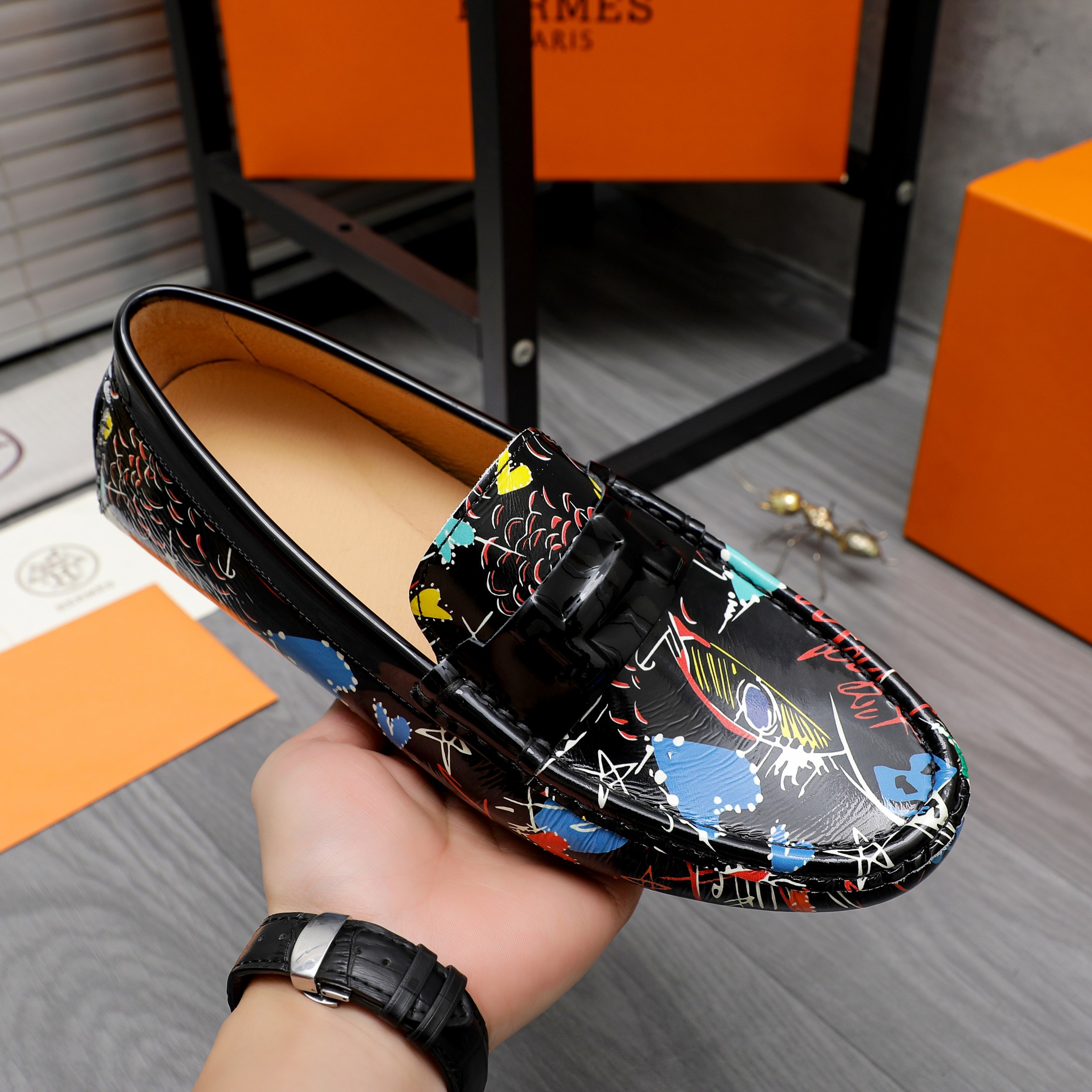 Hermes Men's Casual Loafers - Stylish Leather Slip-Ons, Sizes 38-44 7 a1741851619145 7575