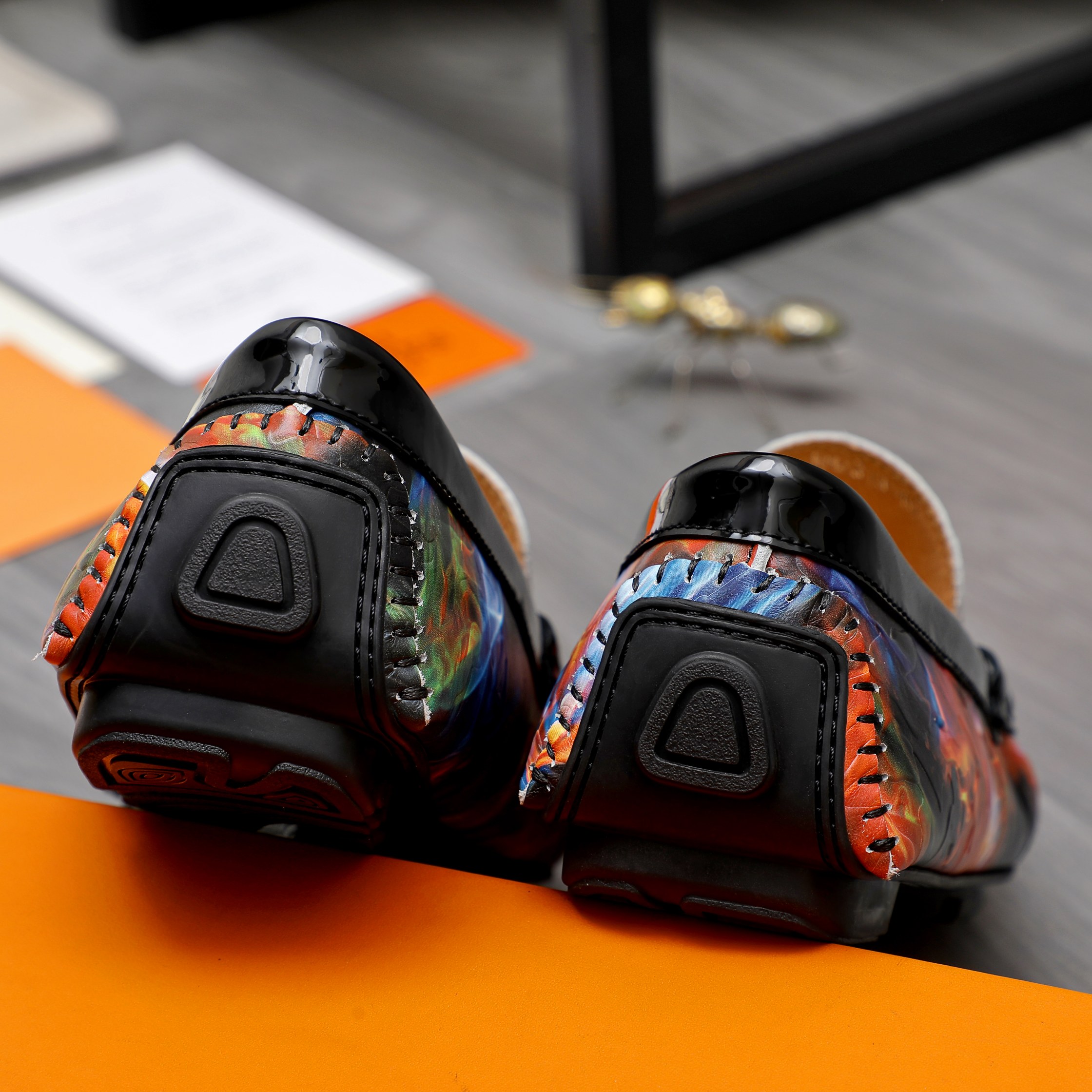 Hermes Men's Multicolor Leather Loafers Slip-Ons Dress Shoes Size 38-44 10 a1741851899390 4240