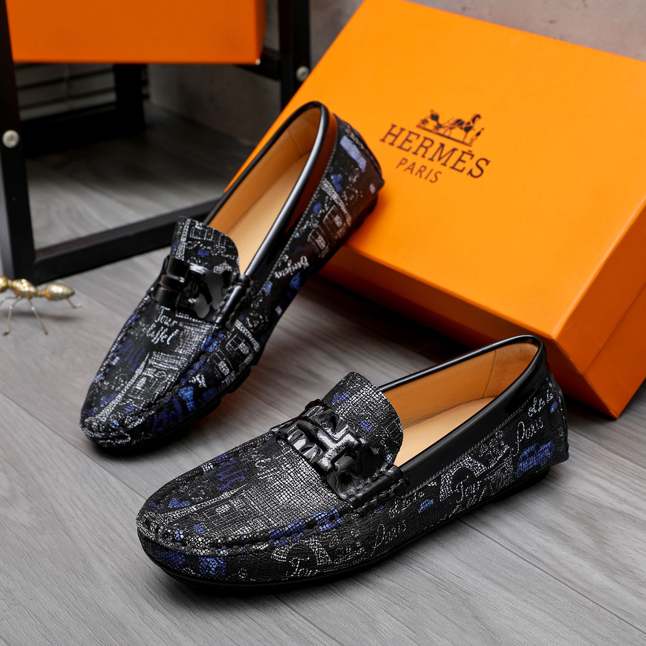 Hermes Men's Casual Slip-On Loafers in Textured Leather - Sizes 38-44 4 a1741852487709 8500