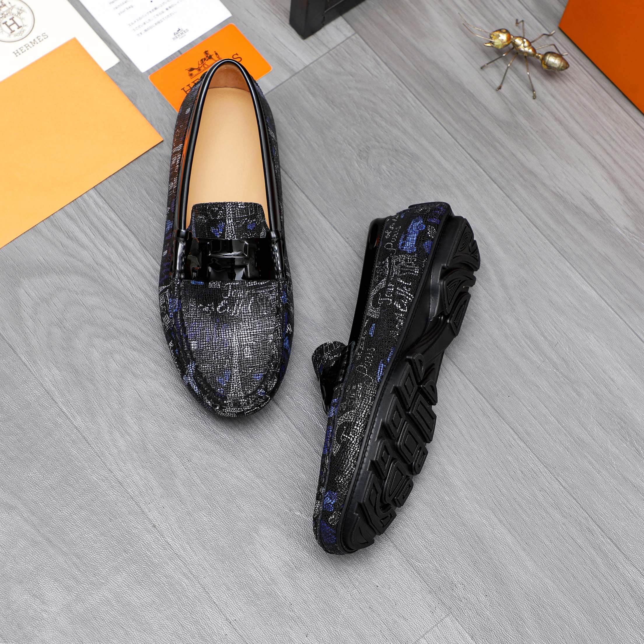 Hermes Men's Casual Slip-On Loafers in Textured Leather - Sizes 38-44 5 a1741852488189 2135