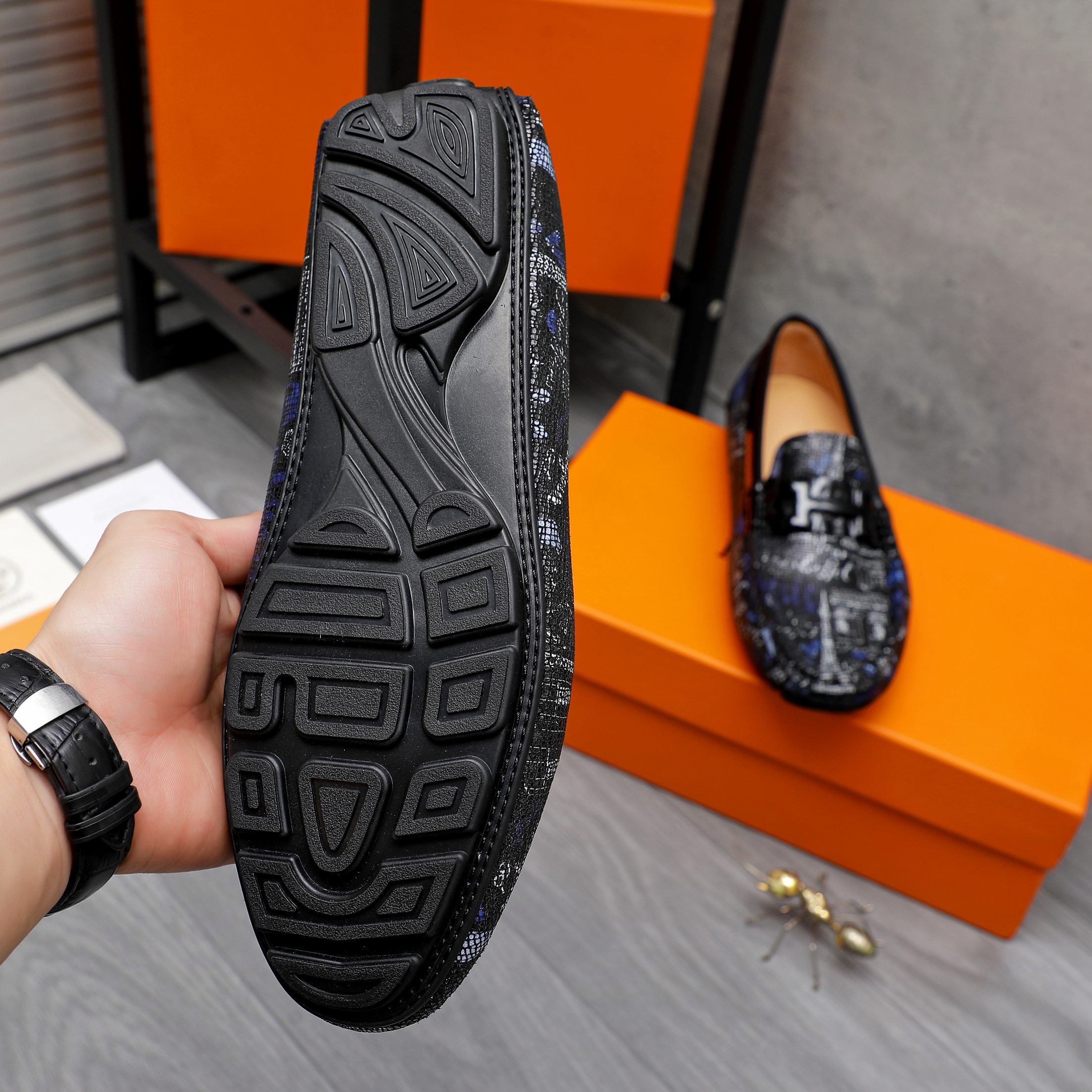 Hermes Men's Casual Slip-On Loafers in Textured Leather - Sizes 38-44 9 a1741852490136 1443