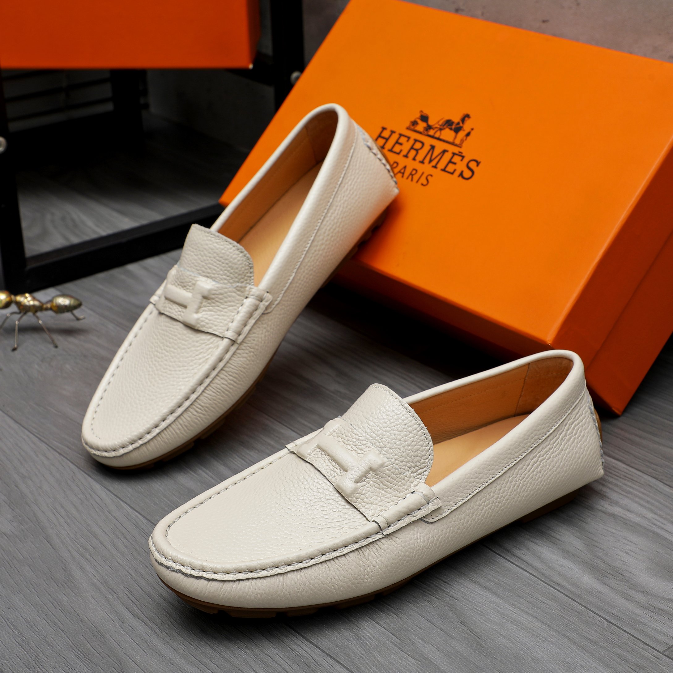 Hermes Men's Leather Loafers Slip-on Casual Shoes Size 38-44 4 a1741852659172 5300