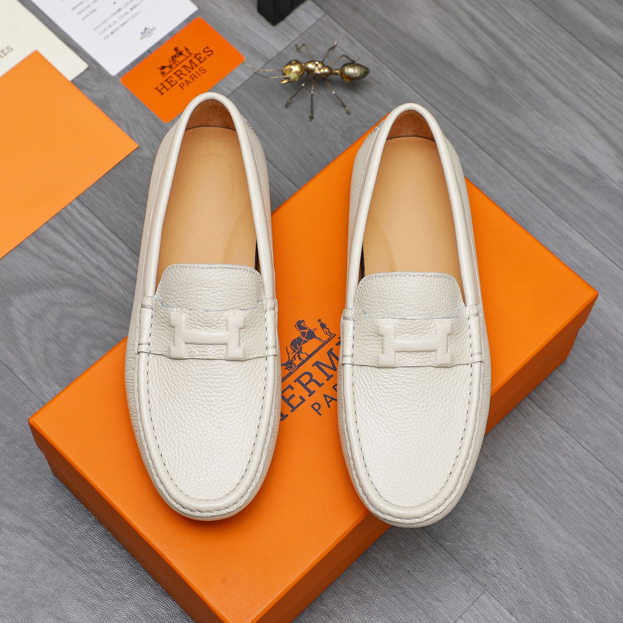 Hermes Men's Leather Loafers Slip-on Casual Shoes Size 38-44 3 a1741852659286 7673