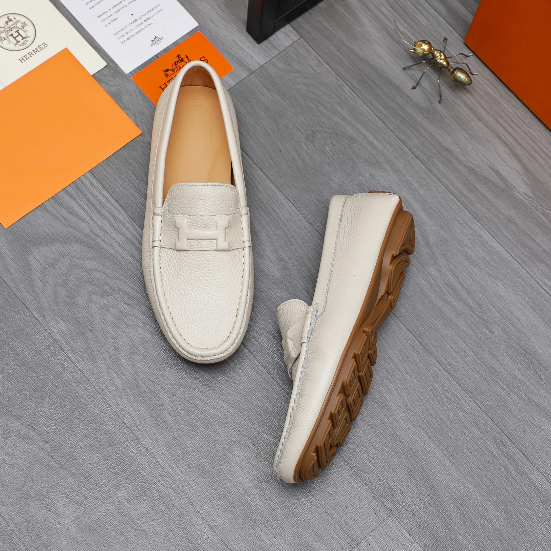 Hermes Men's Leather Loafers Slip-on Casual Shoes Size 38-44 5 a1741852659846 0875