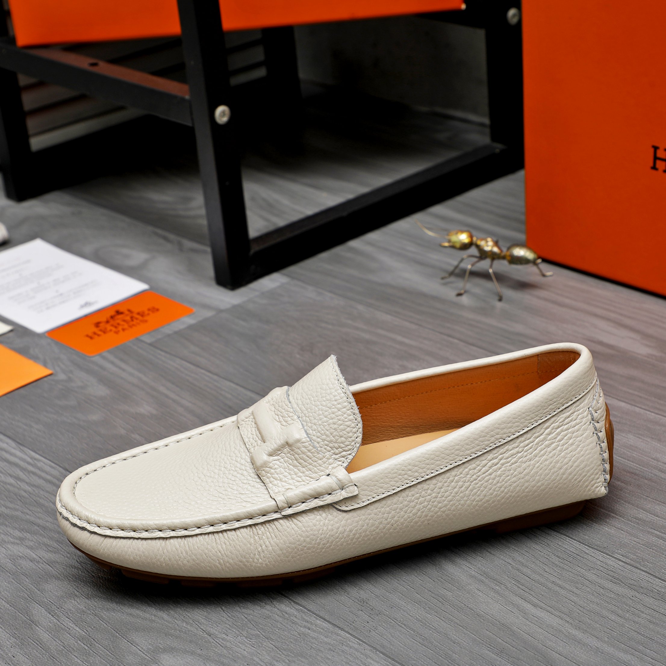 Hermes Men's Leather Loafers Slip-on Casual Shoes Size 38-44 7 a1741852662590 4213