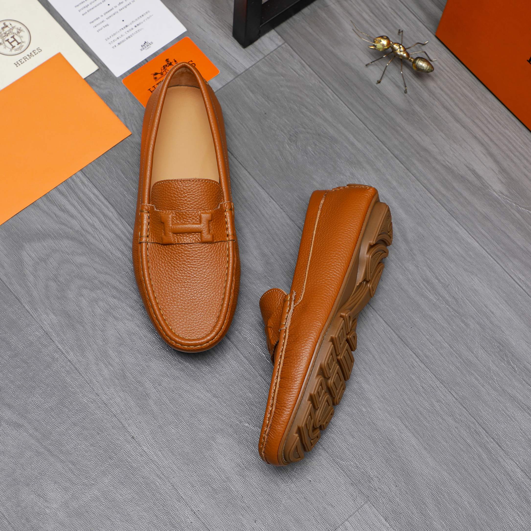 Hermès Men's Leather Loafers Slip-Ons Dress Shoes, Multiple Colors 5 a1741852890493 1048