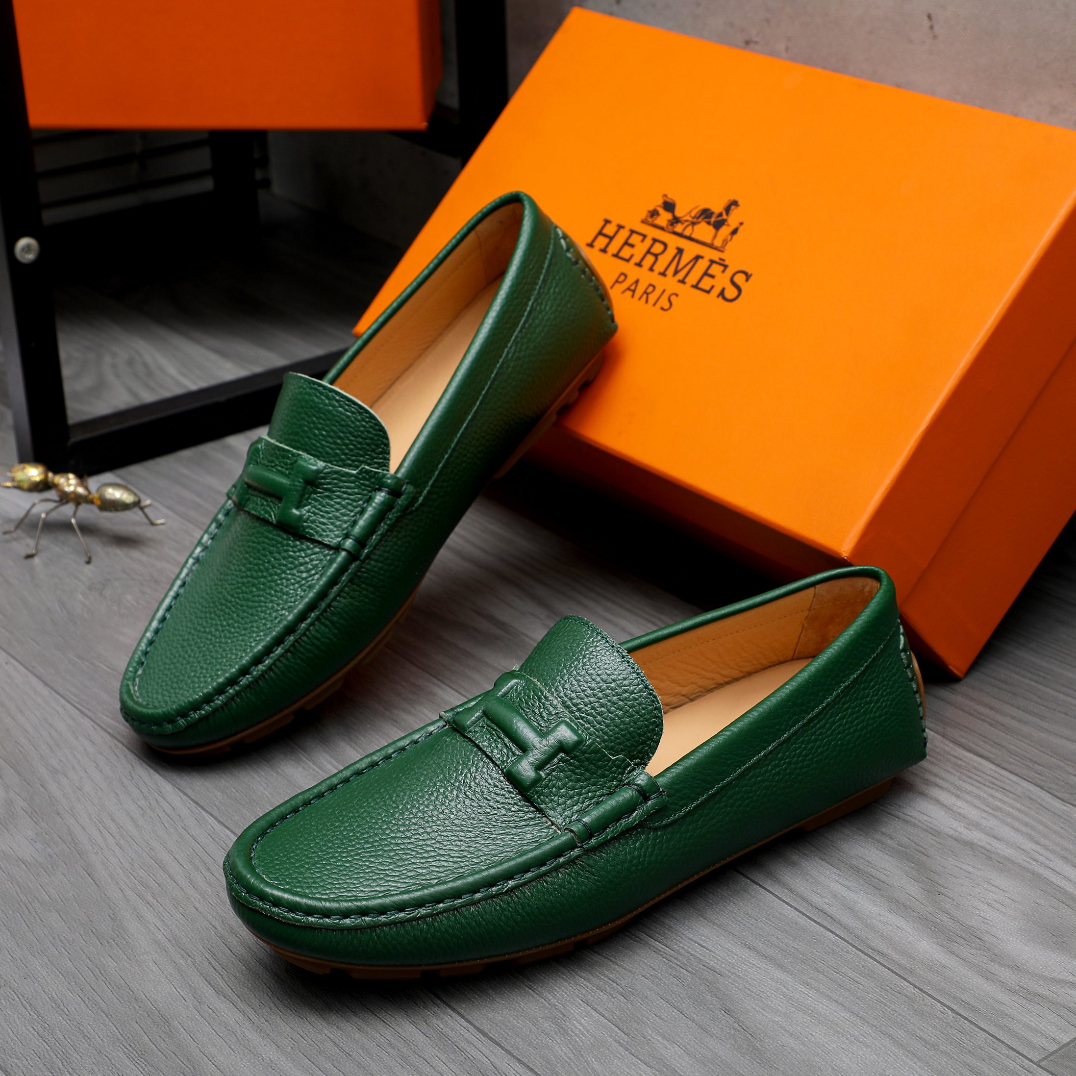 Hermès Leather Penny Loafers for Men, Slip-On Style, Size 38-44 4 a1741852976178 4157
