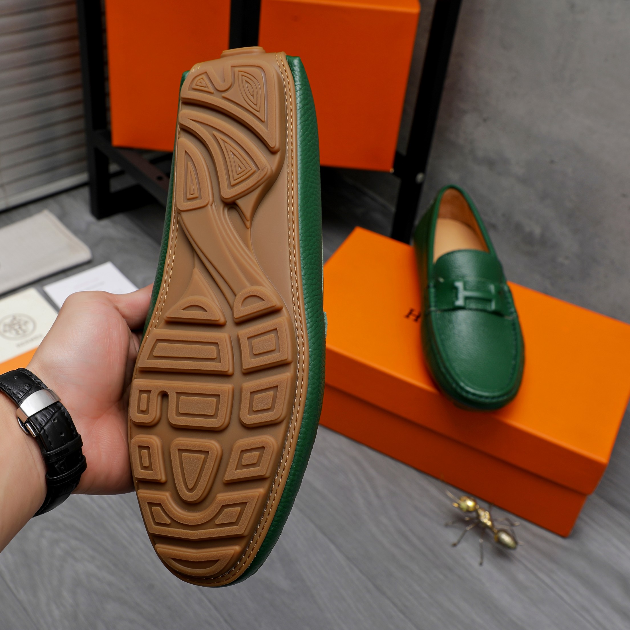 Hermès Leather Penny Loafers for Men, Slip-On Style, Size 38-44 9 a1741852977899 2185