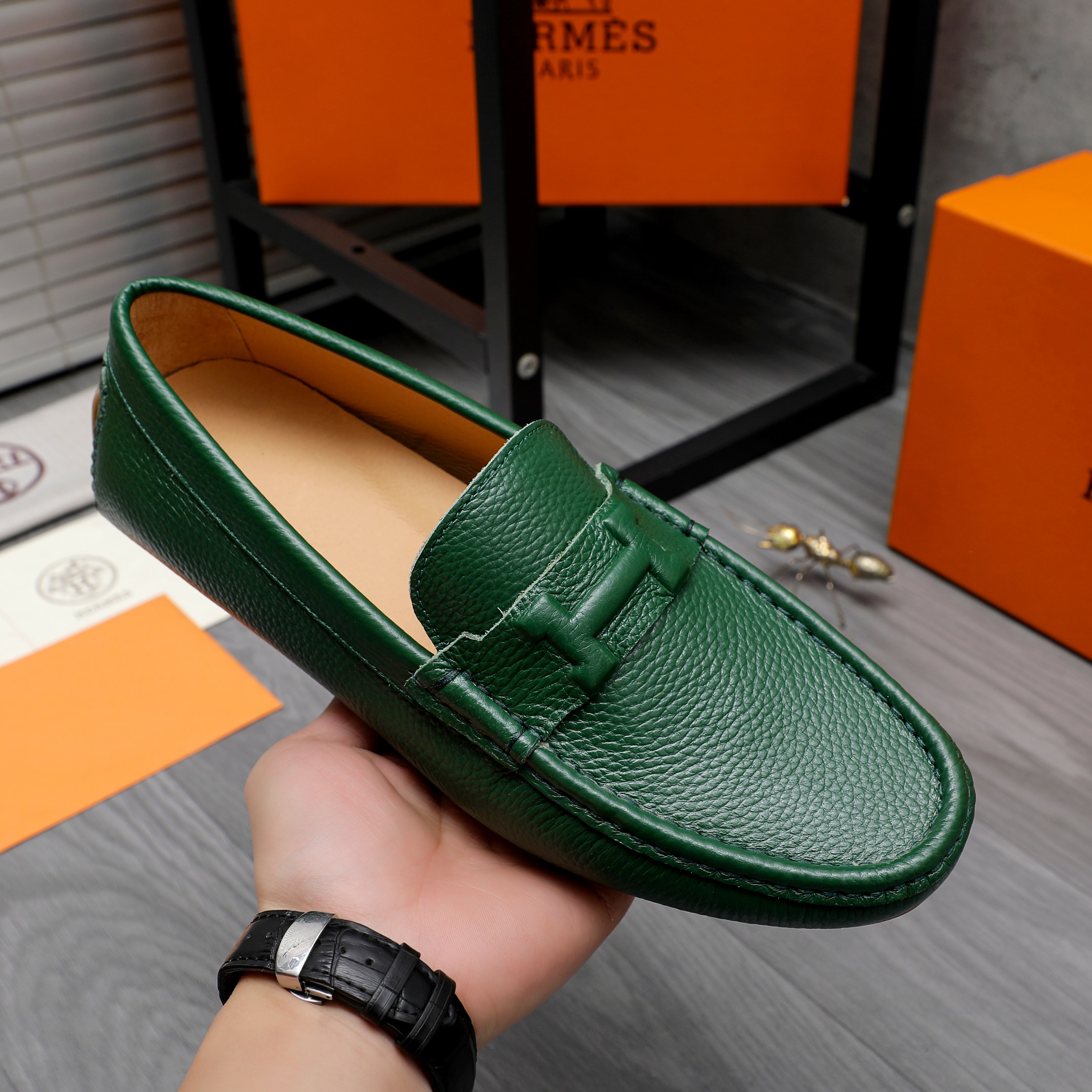 Hermès Leather Penny Loafers for Men, Slip-On Style, Size 38-44 8 a1741852977926 6286