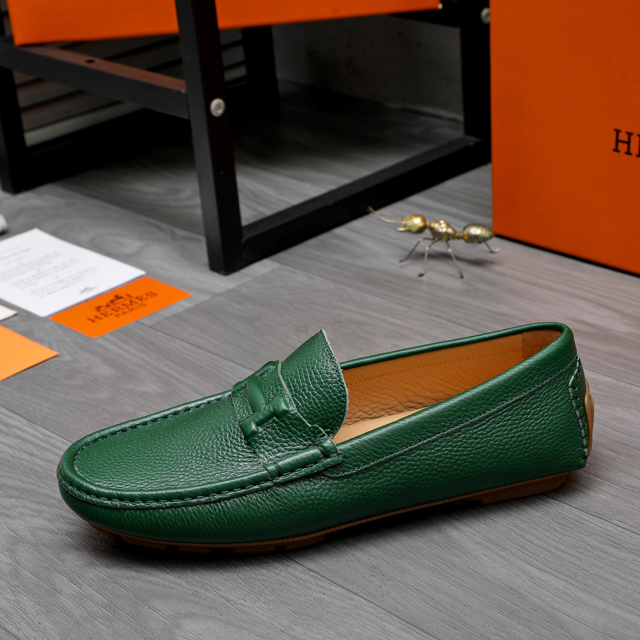 Hermès Leather Penny Loafers for Men, Slip-On Style, Size 38-44 7 a1741852978023 7143