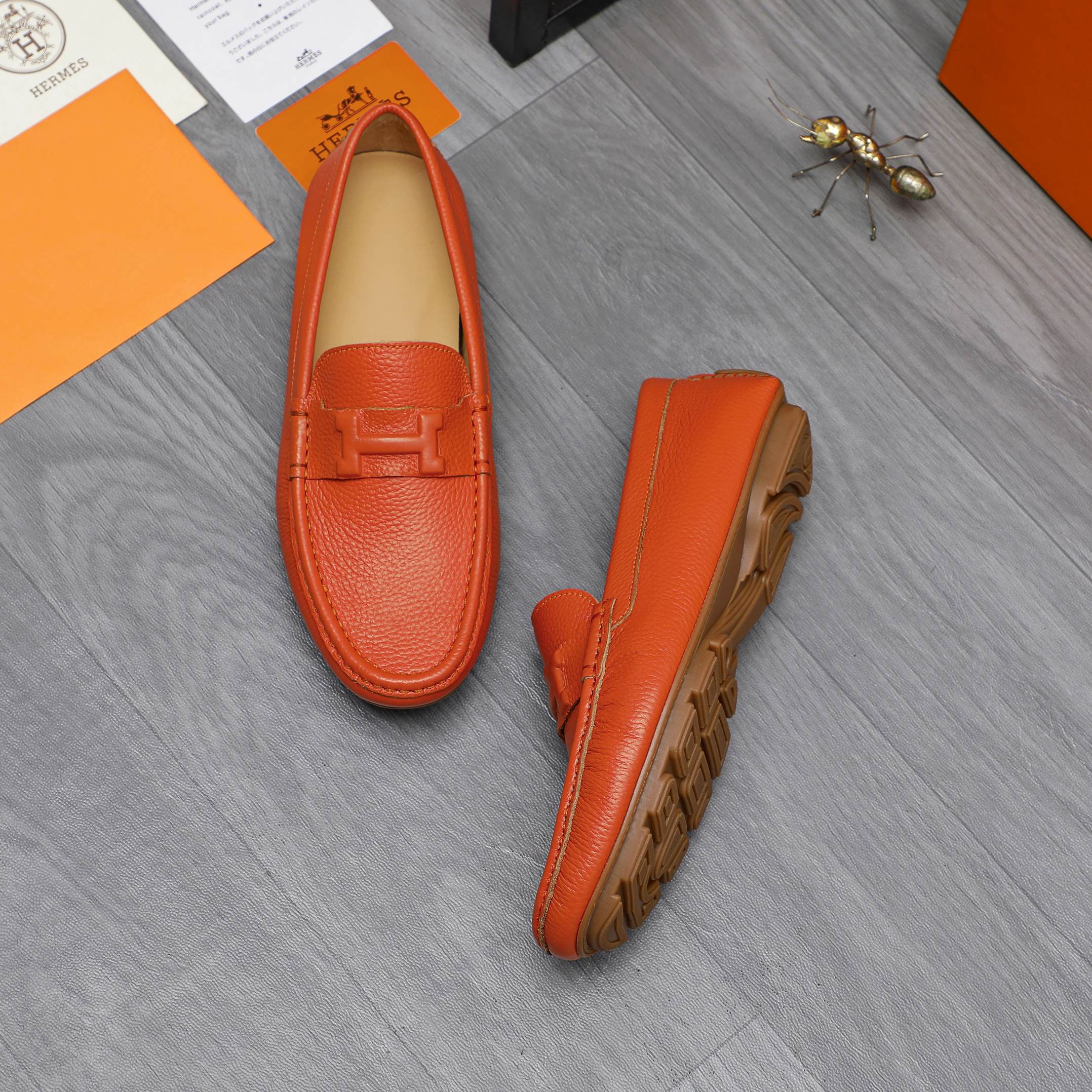 Hermes Men's Leather Loafers Slip-ons Casual Dress Shoes 5 a1741853072743 6726