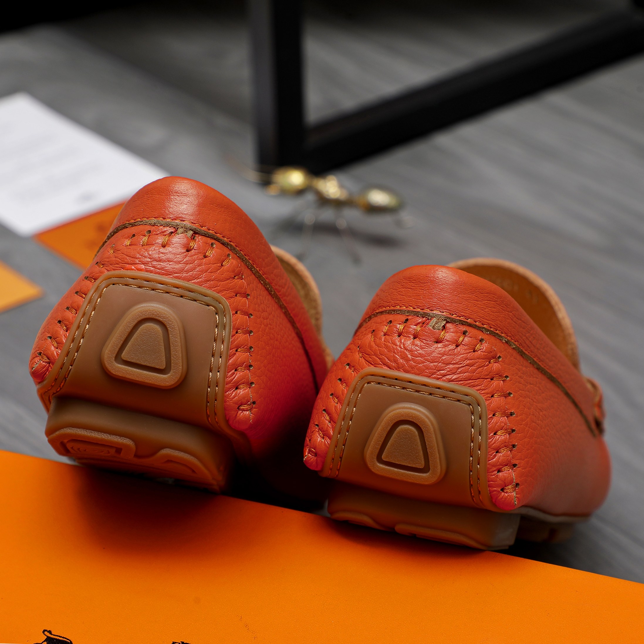 Hermes Men's Leather Loafers Slip-ons Casual Dress Shoes 11 a1741853074697 1721