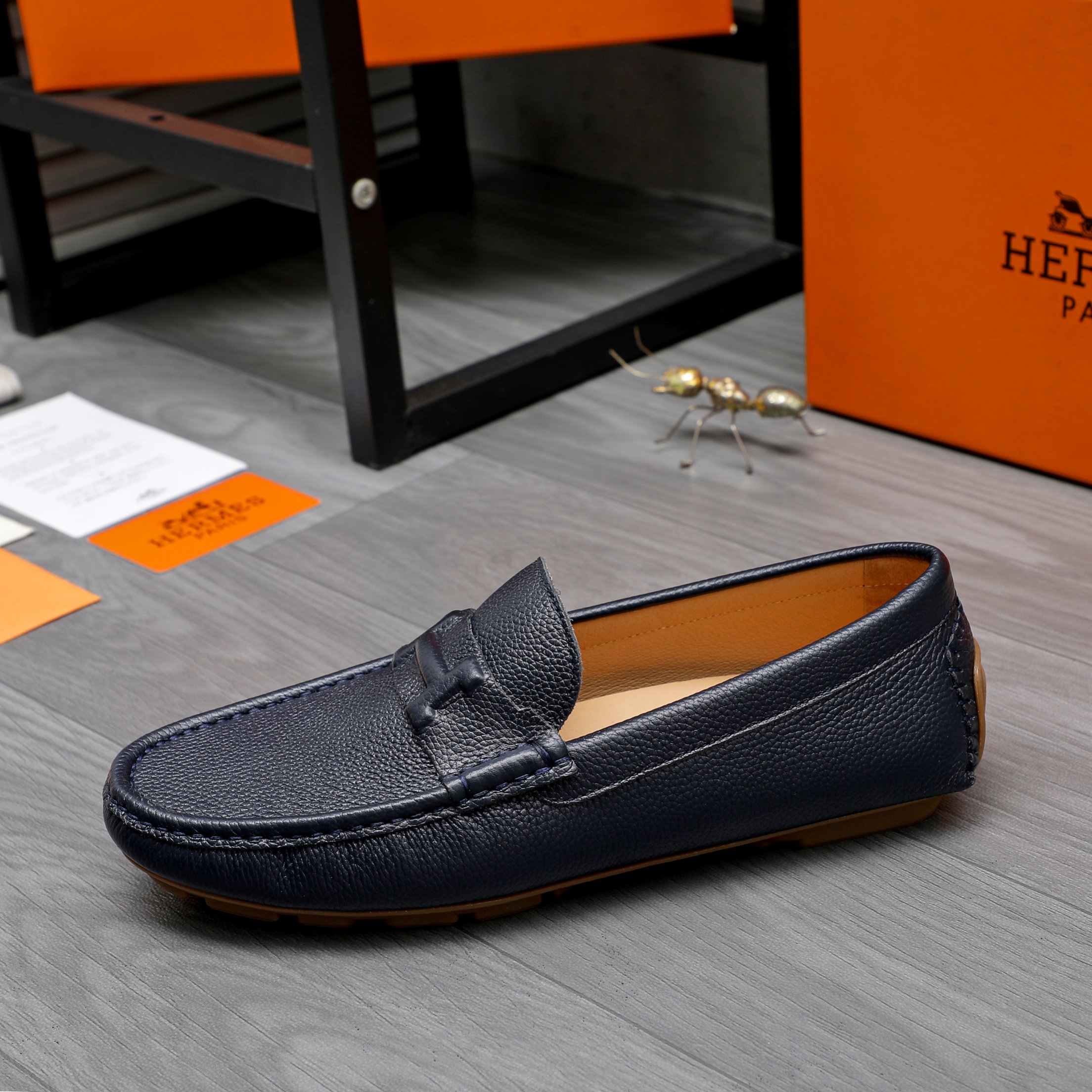 Hermes Men's Leather Loafers Slip-on Shoes Size 38-44 7 a1741853403704 8157