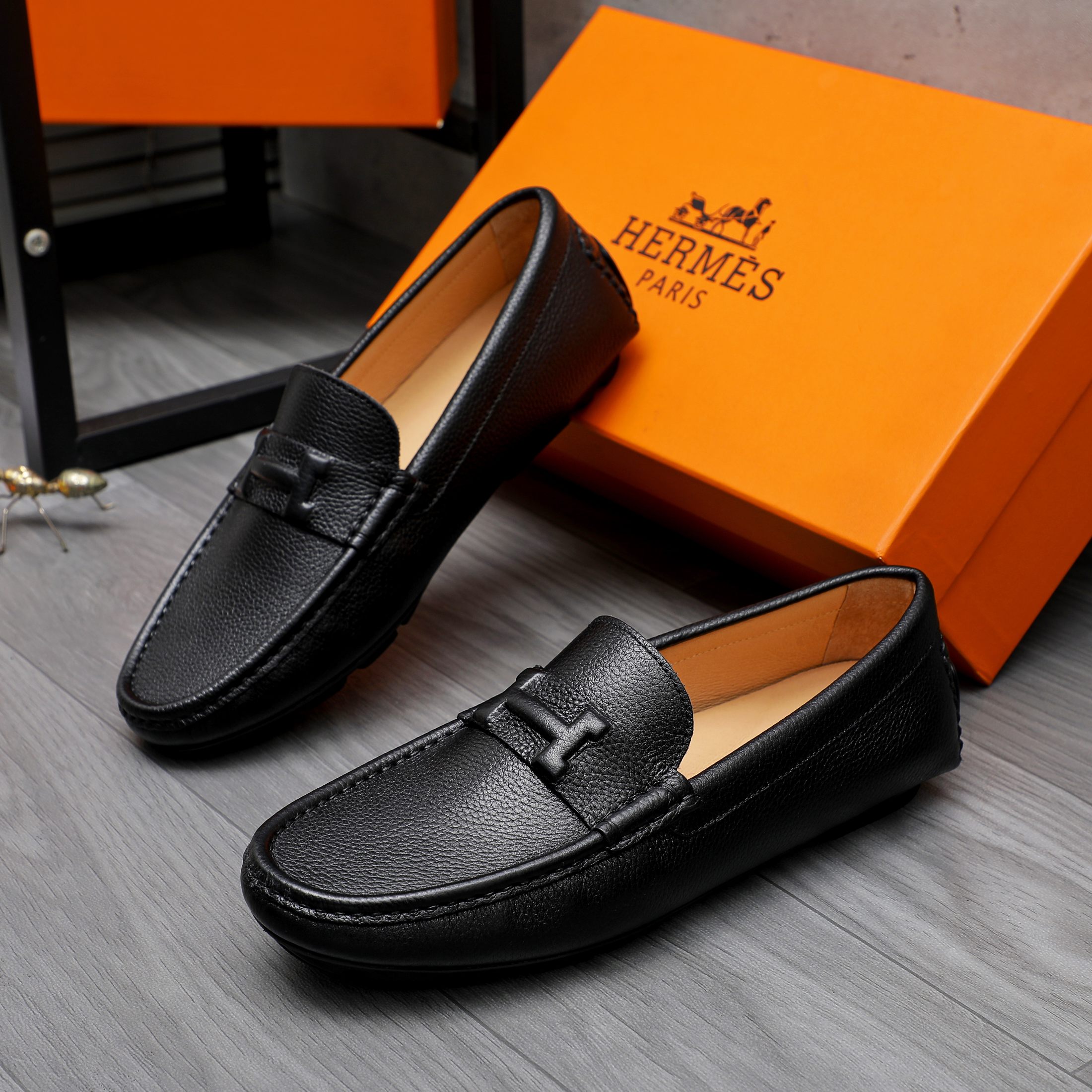 Hermes Men's Leather Loafers Slip-on Casual Shoes Various Colors Size 38-44 4 a1741853500804 8603