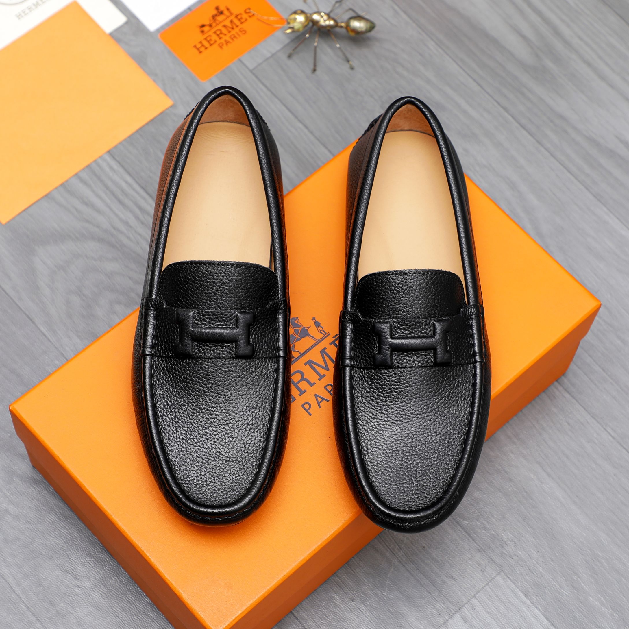 Hermes Men's Leather Loafers Slip-on Casual Shoes Various Colors Size 38-44 3 a1741853500889 1136