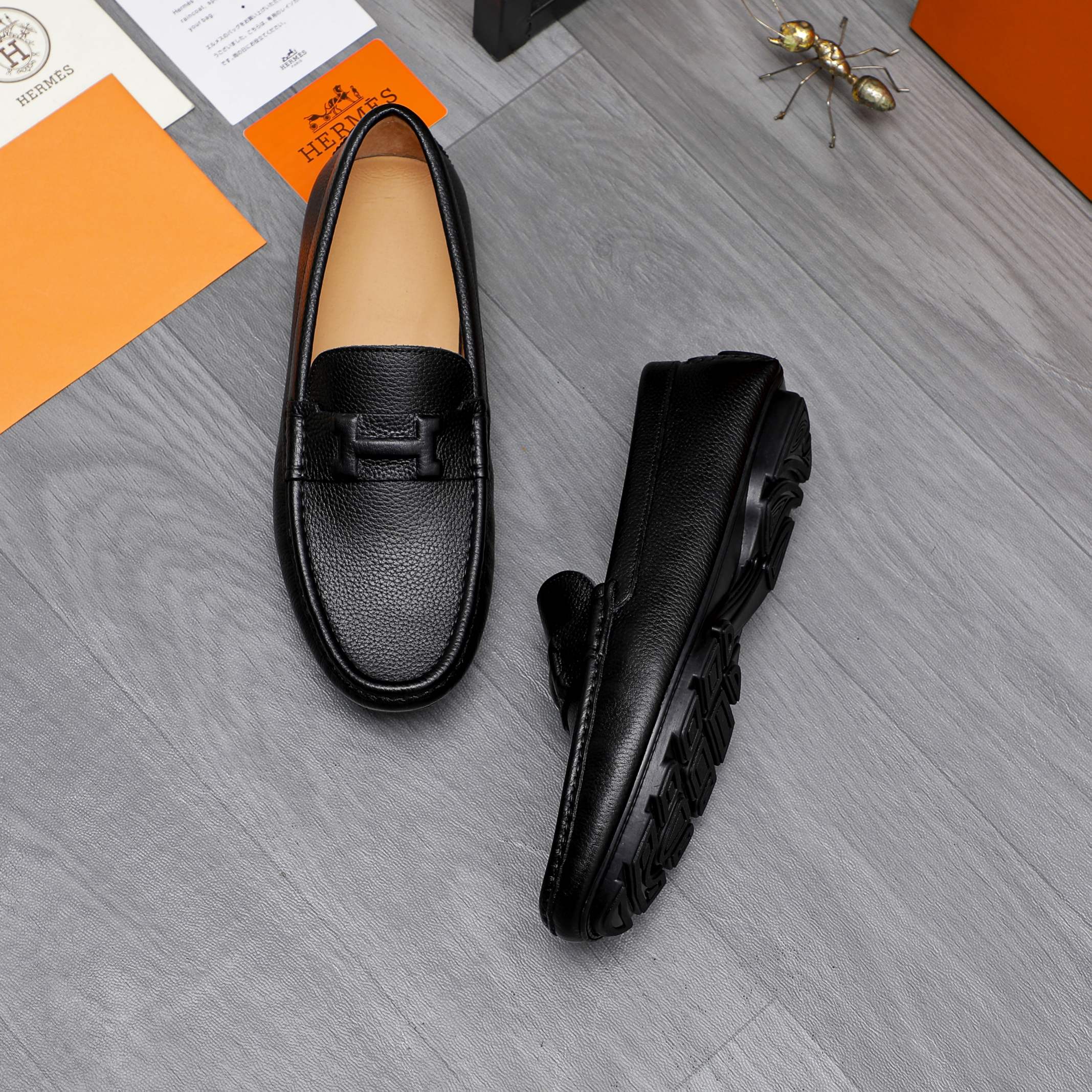 Hermes Men's Leather Loafers Slip-on Casual Shoes Various Colors Size 38-44 5 a1741853501208 4243