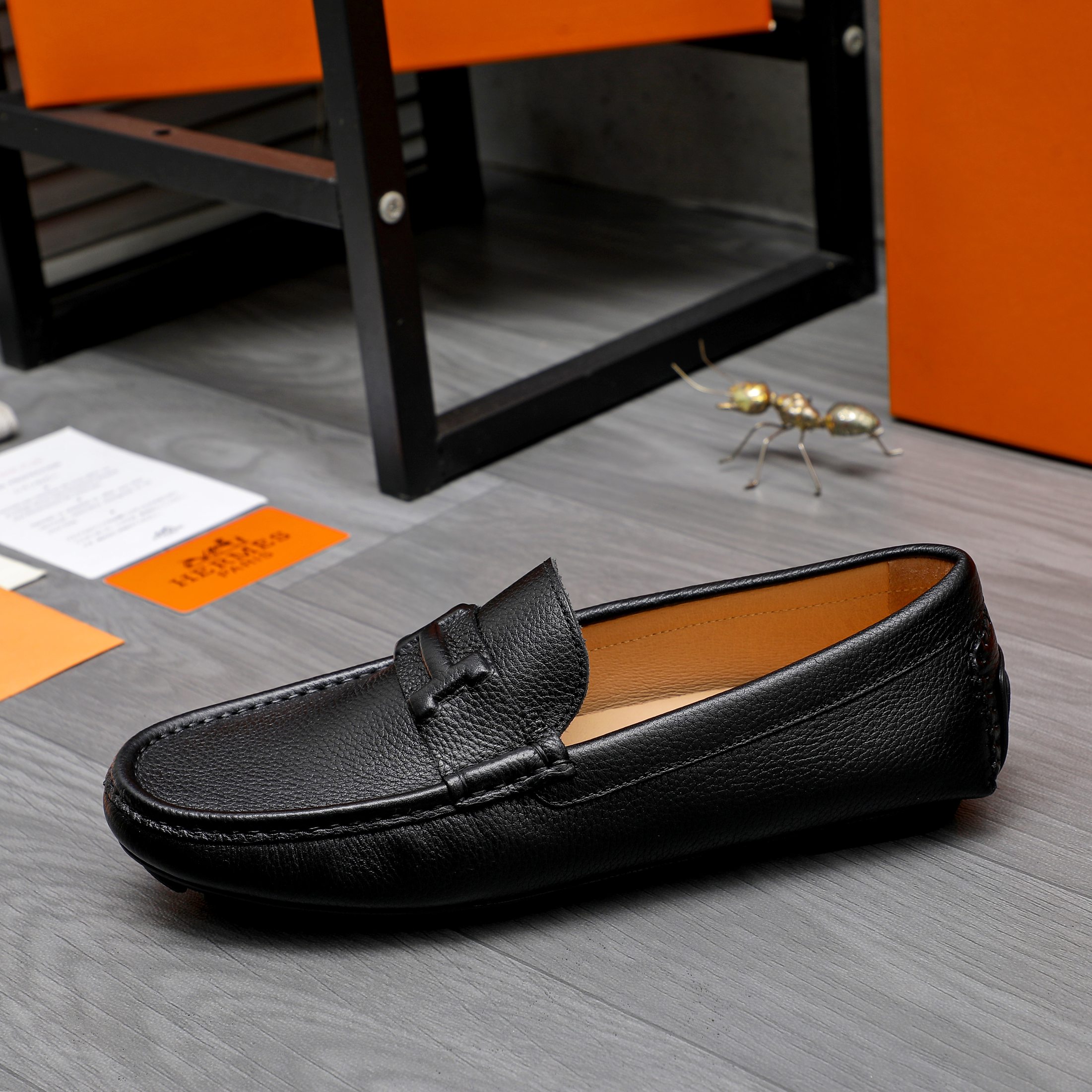 Hermes Men's Leather Loafers Slip-on Casual Shoes Various Colors Size 38-44 7 a1741853503094 6017