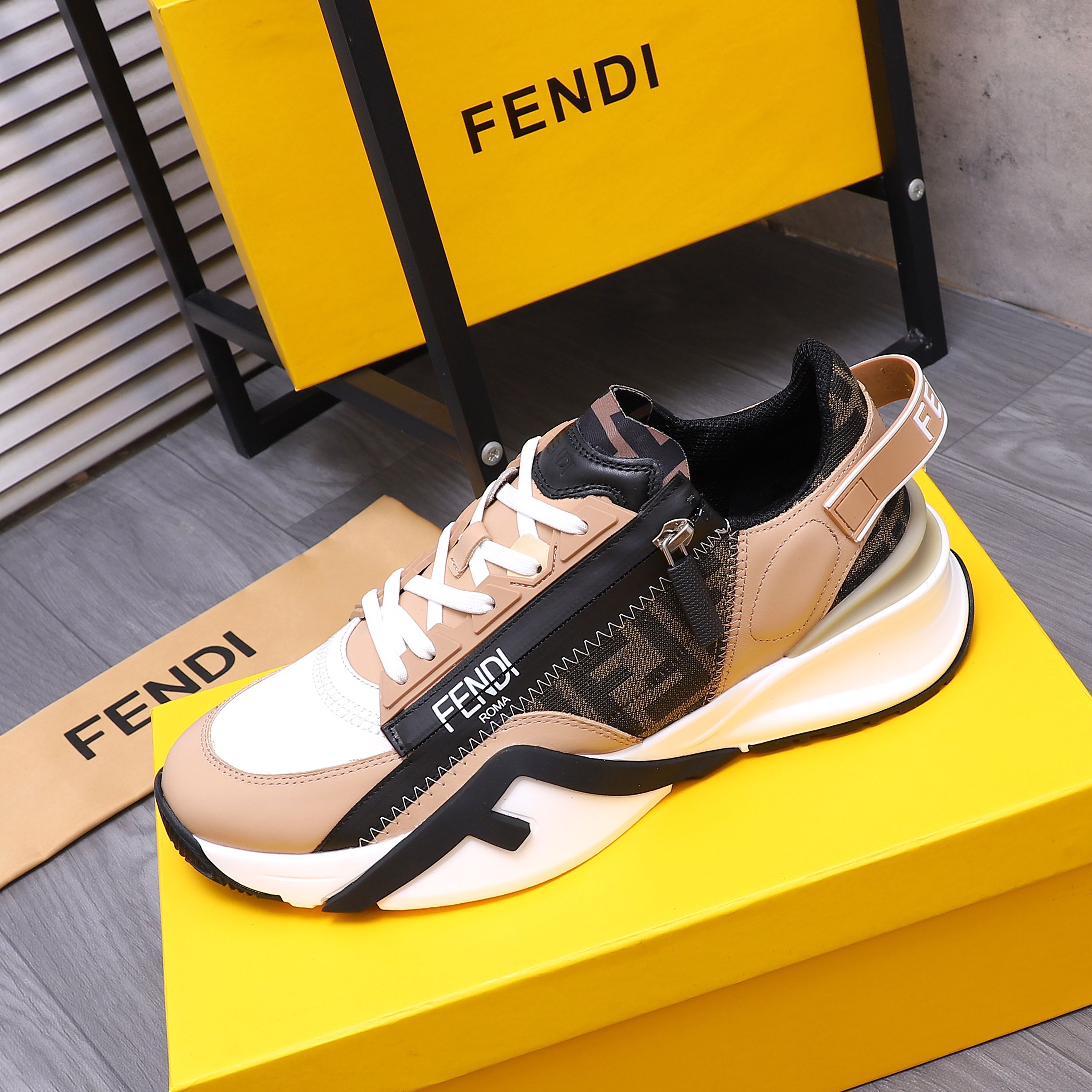 Fendi Men's Snake-Embossed Leather Sneakers - Sizes 38-44 7 a1741950537547 3580