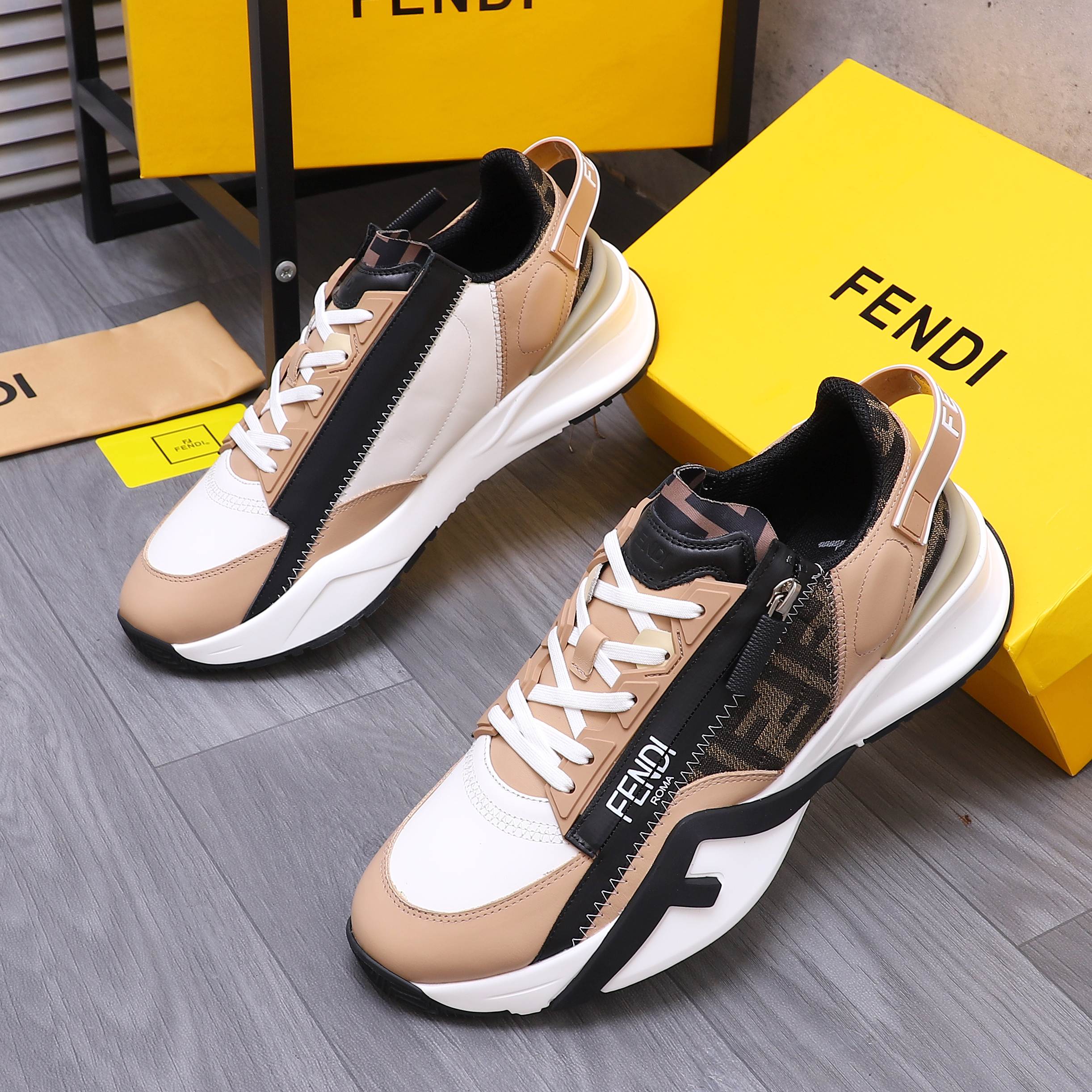 Fendi Men's Snake-Embossed Leather Sneakers - Sizes 38-44 3 a1741950540937 2036