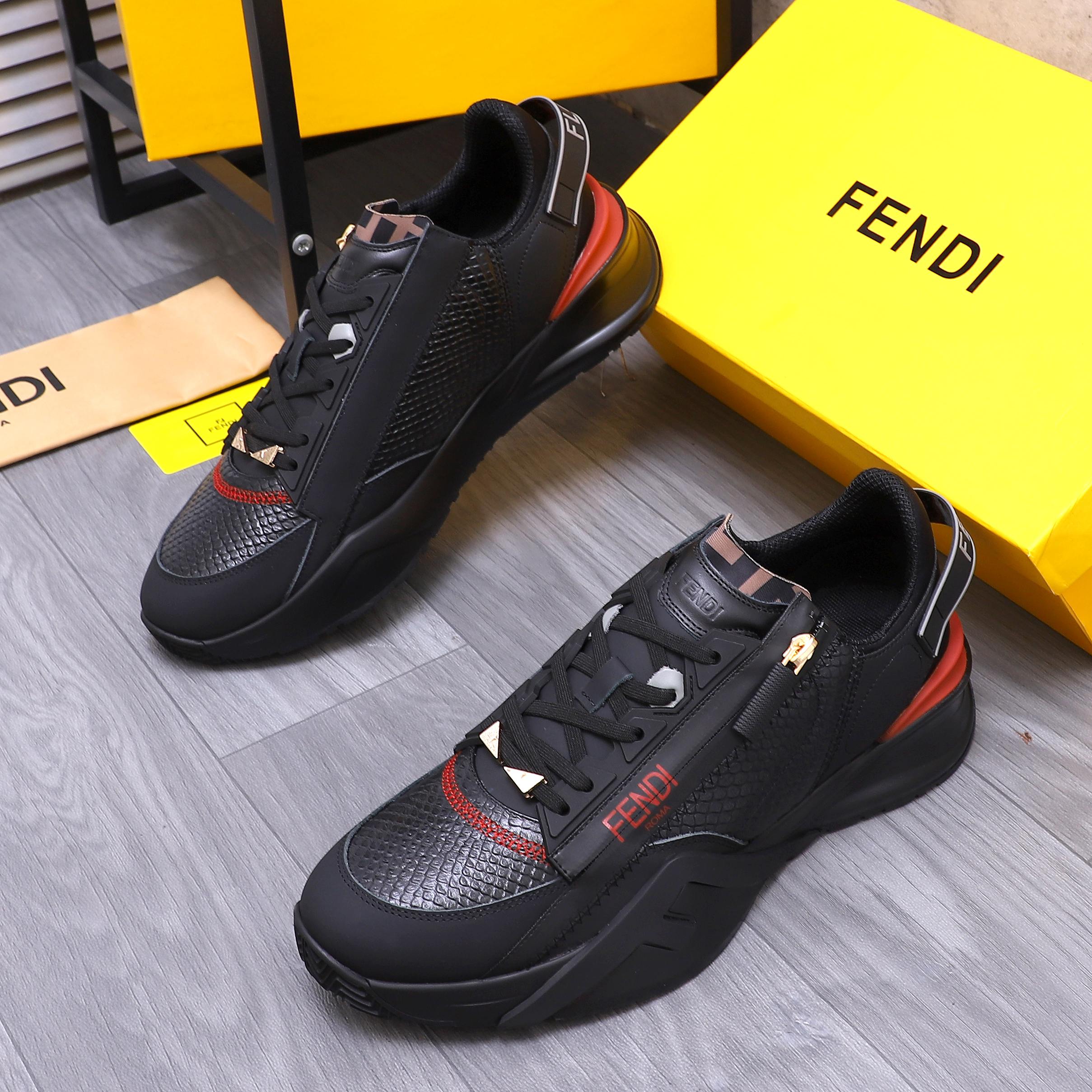 Fendi Men's Snake-Print Leather Sneakers 4 a1741950655365 4048