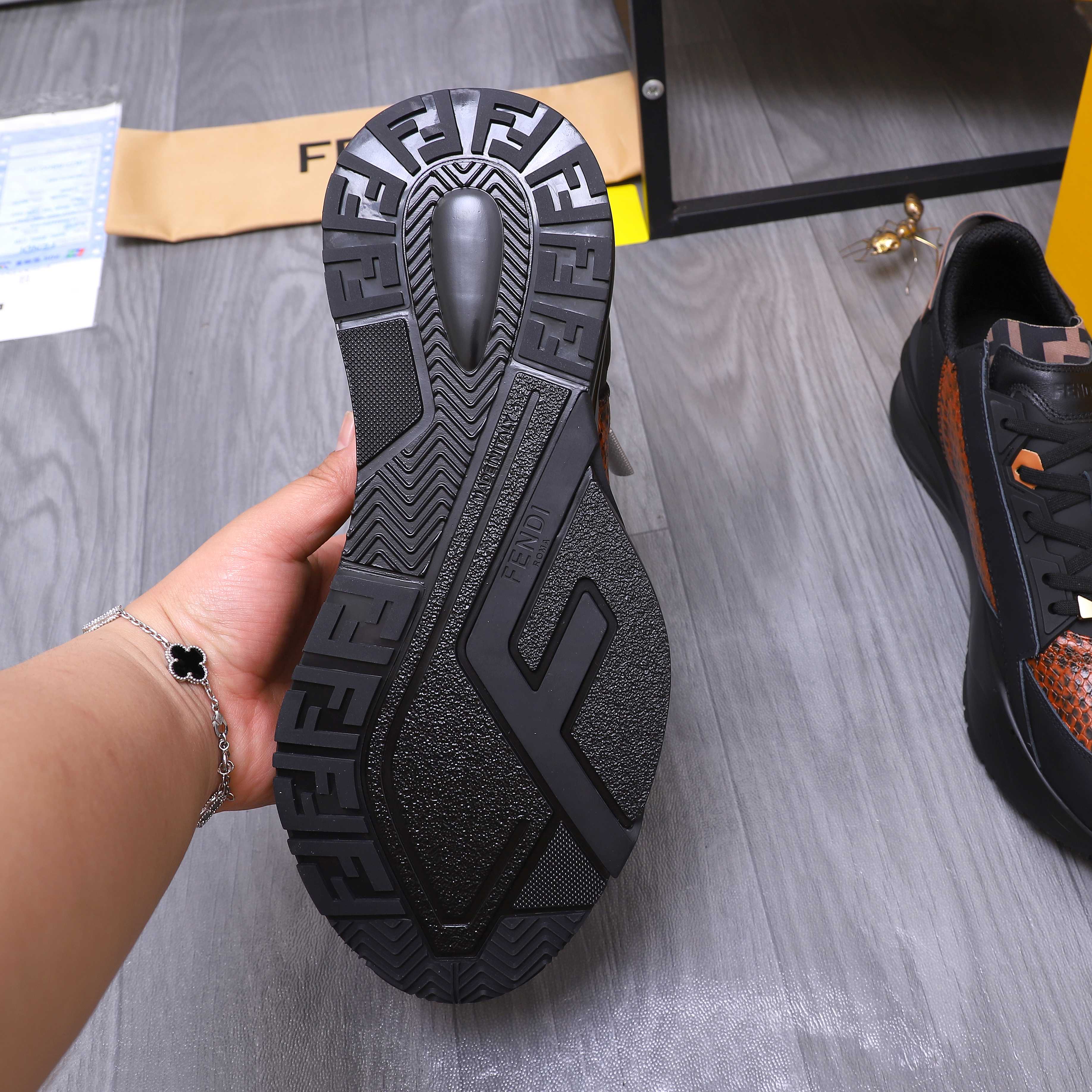 Fendi Men's Snake-Embossed Leather Sneakers in Various Colors and Sizes 8 a1741950834708 8602