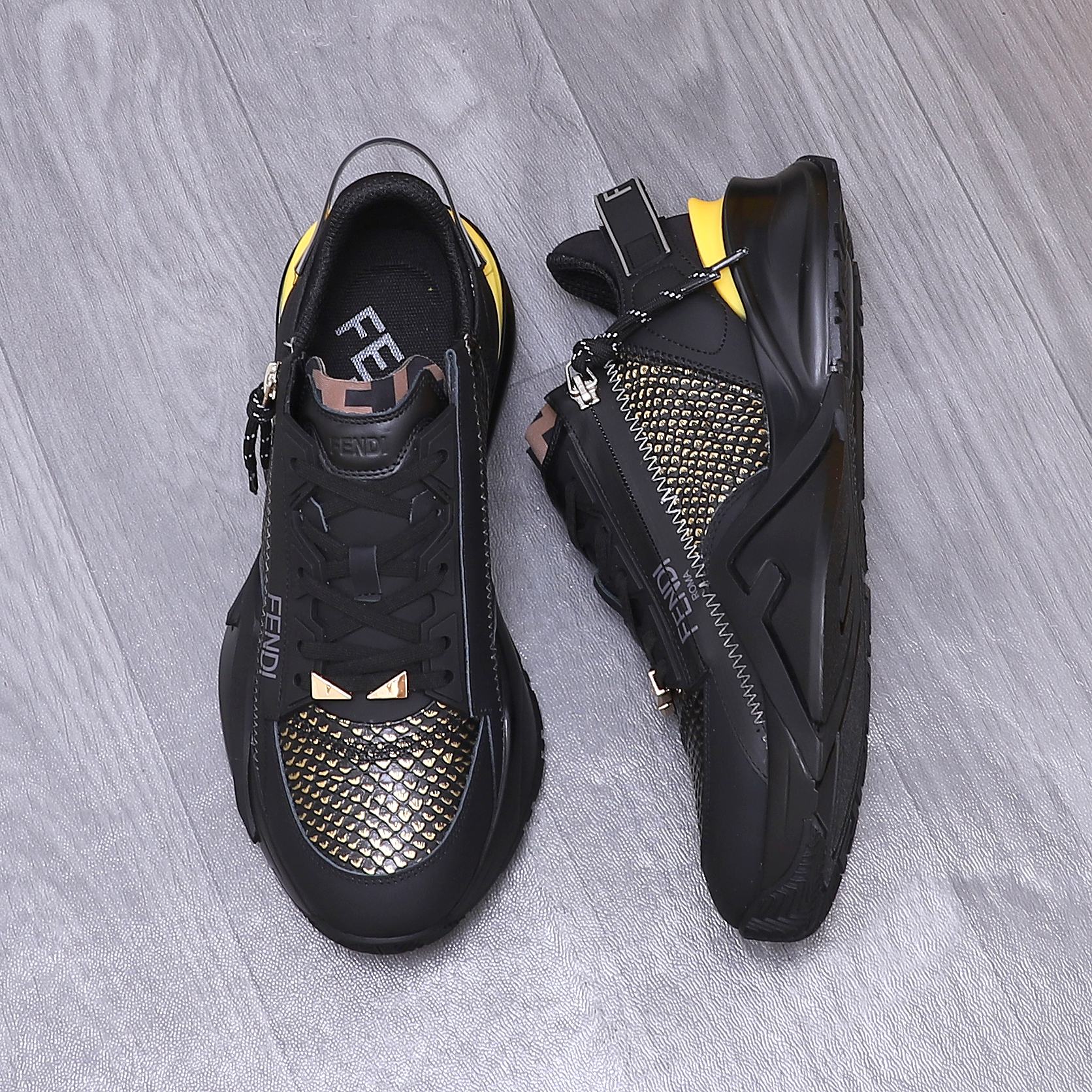 Fendi Men's Snake-Embossed Leather Sneakers - Modern Comfort & Style 5 a1741951096017 0652