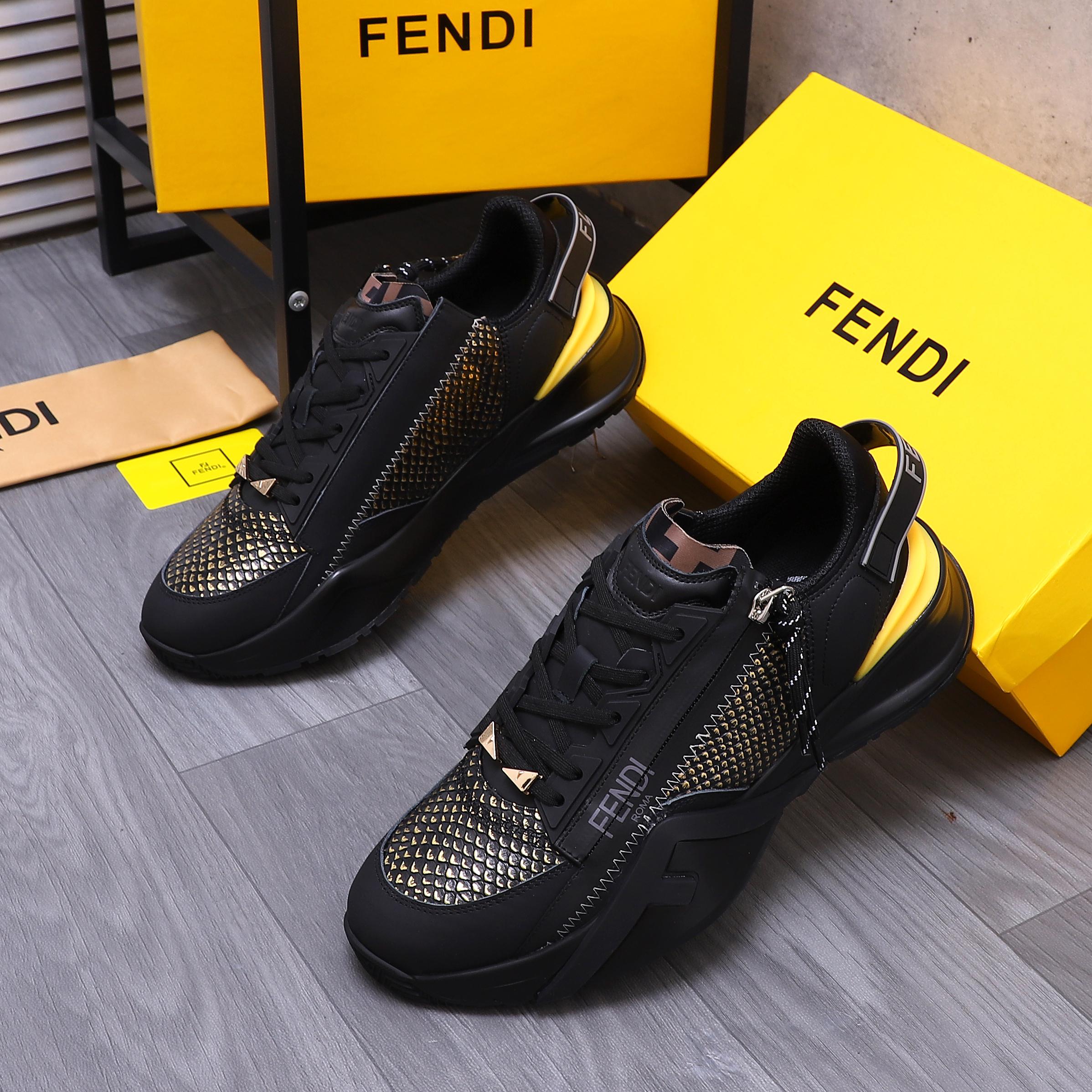 Fendi Men's Snake-Embossed Leather Sneakers - Modern Comfort & Style 3 a1741951096169 1352