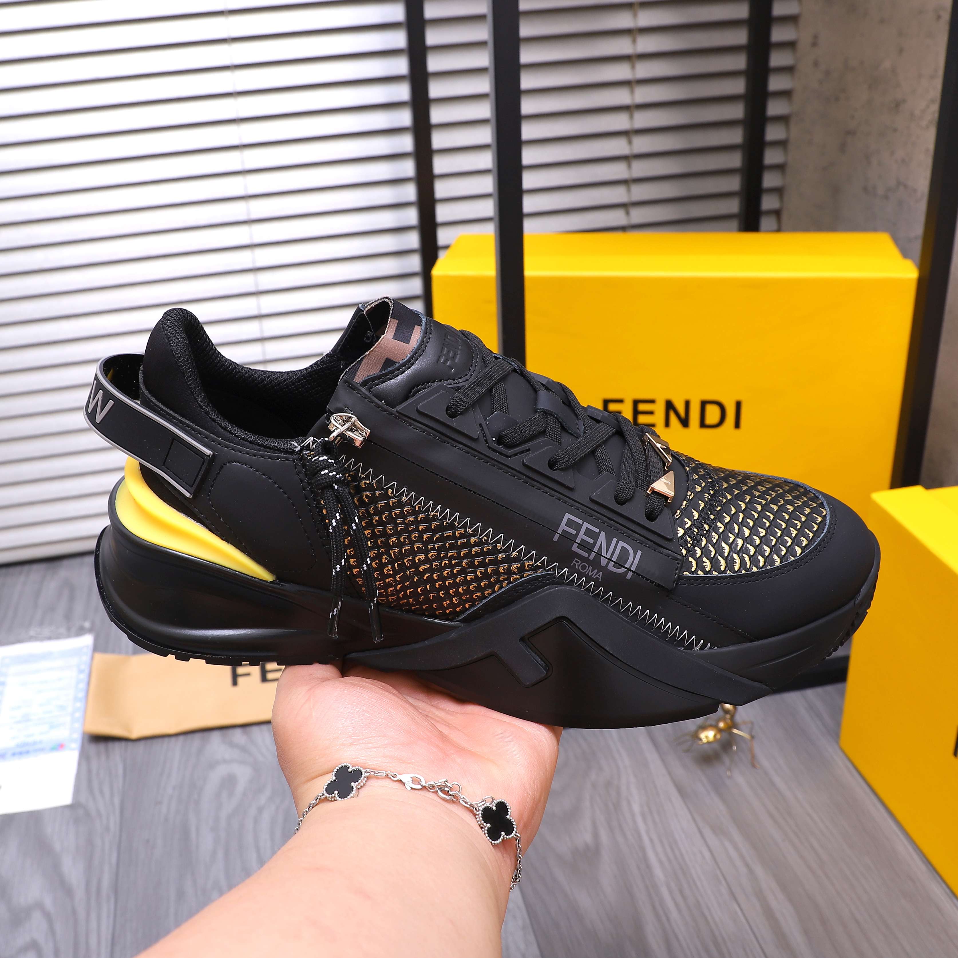 Fendi Men's Snake-Embossed Leather Sneakers - Modern Comfort & Style 7 a1741951098716 2812