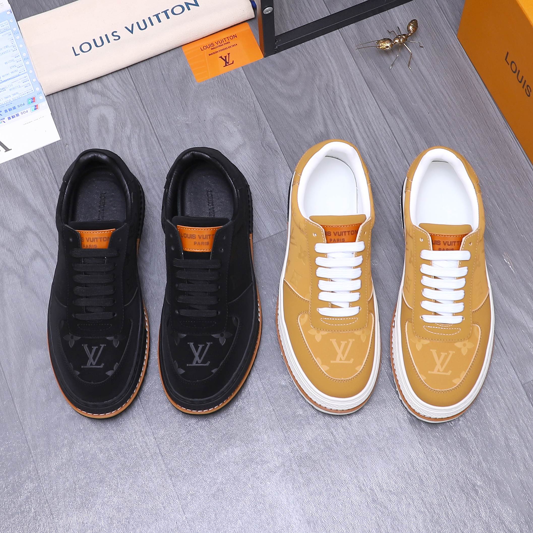 Louis Vuitton Men's Casual Sneakers in Leather and Denim - Sizes 38-44