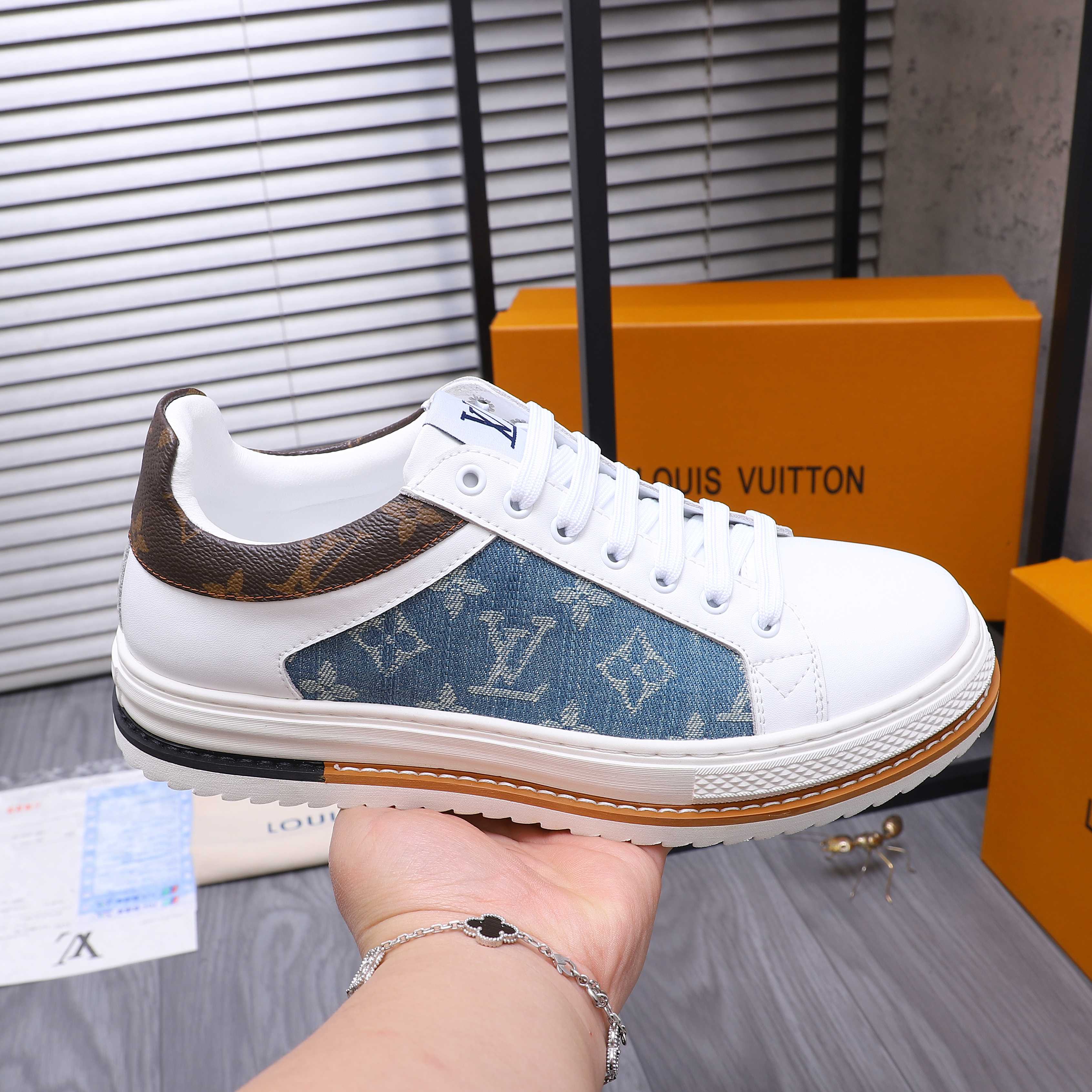 Louis Vuitton Men's Leather and Denim Casual Sneakers - Size 38-44 7 a1741951800231 1501