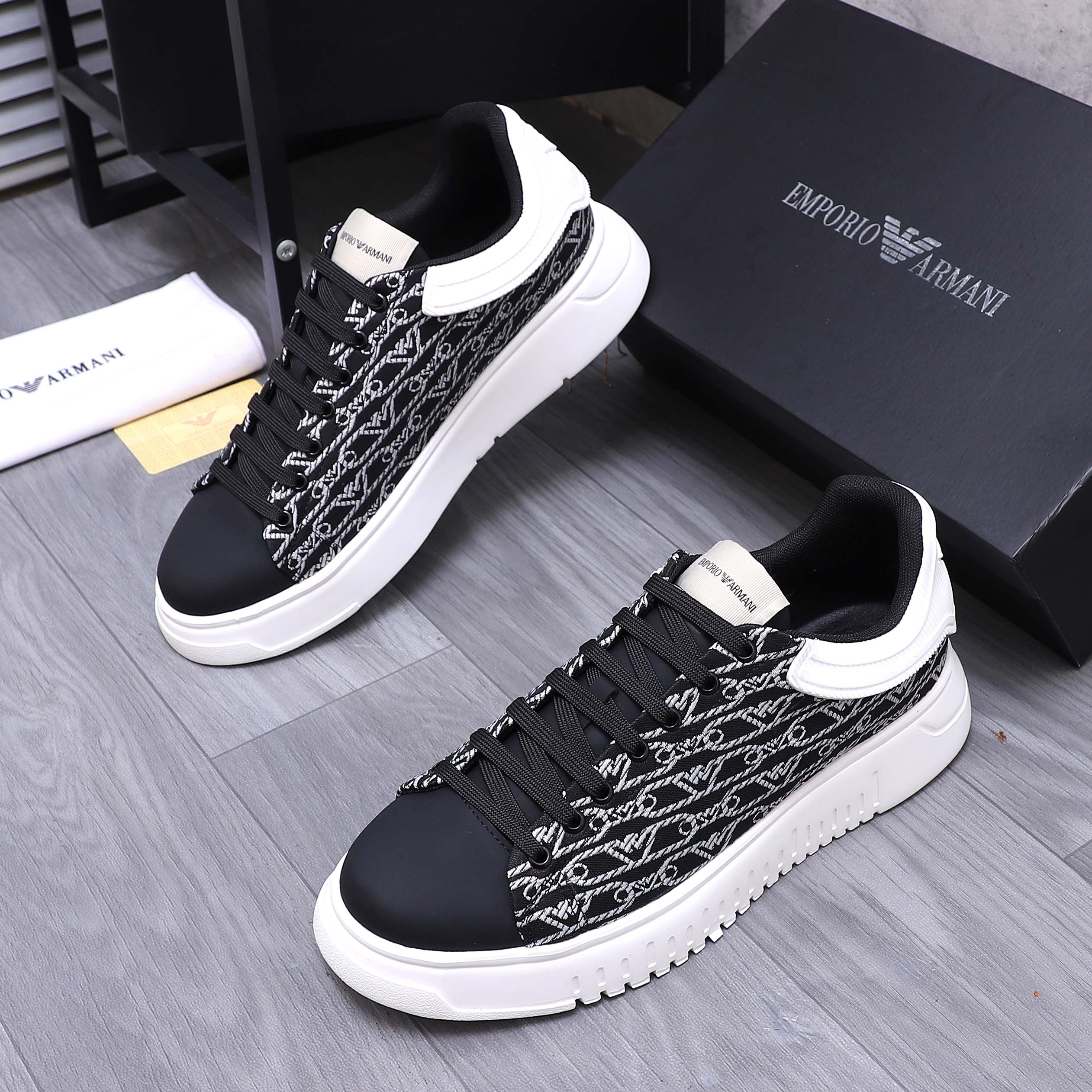 Emporio Armani Men's Leather Sneakers Breathable Lace-Up Casual Shoes 4 a1742369104930 3686