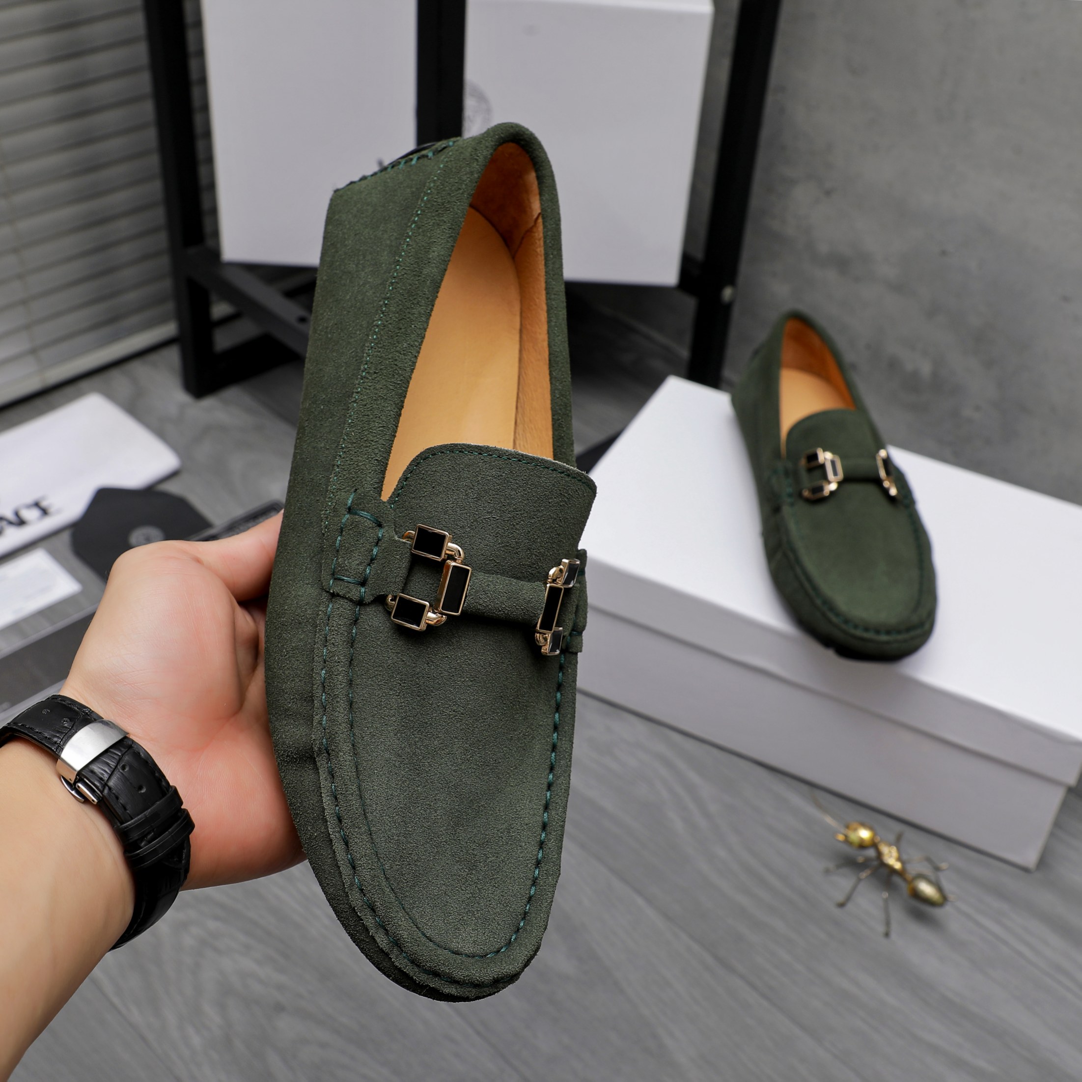 Versace Men's Suede Loafers Slip-on Casual Shoes, Size 38-44 6 a1742451372637 5274