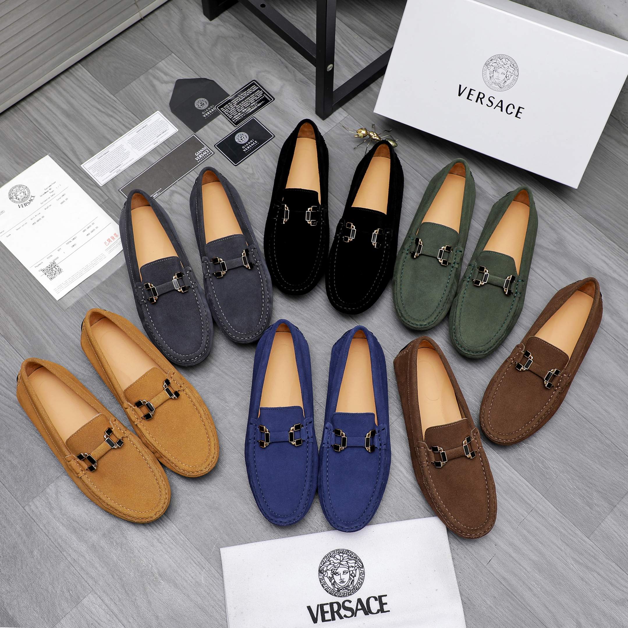 Versace Men's Suede Loafers Slip-on Casual Shoes, Size 38-44 2 a1742451373007 5658