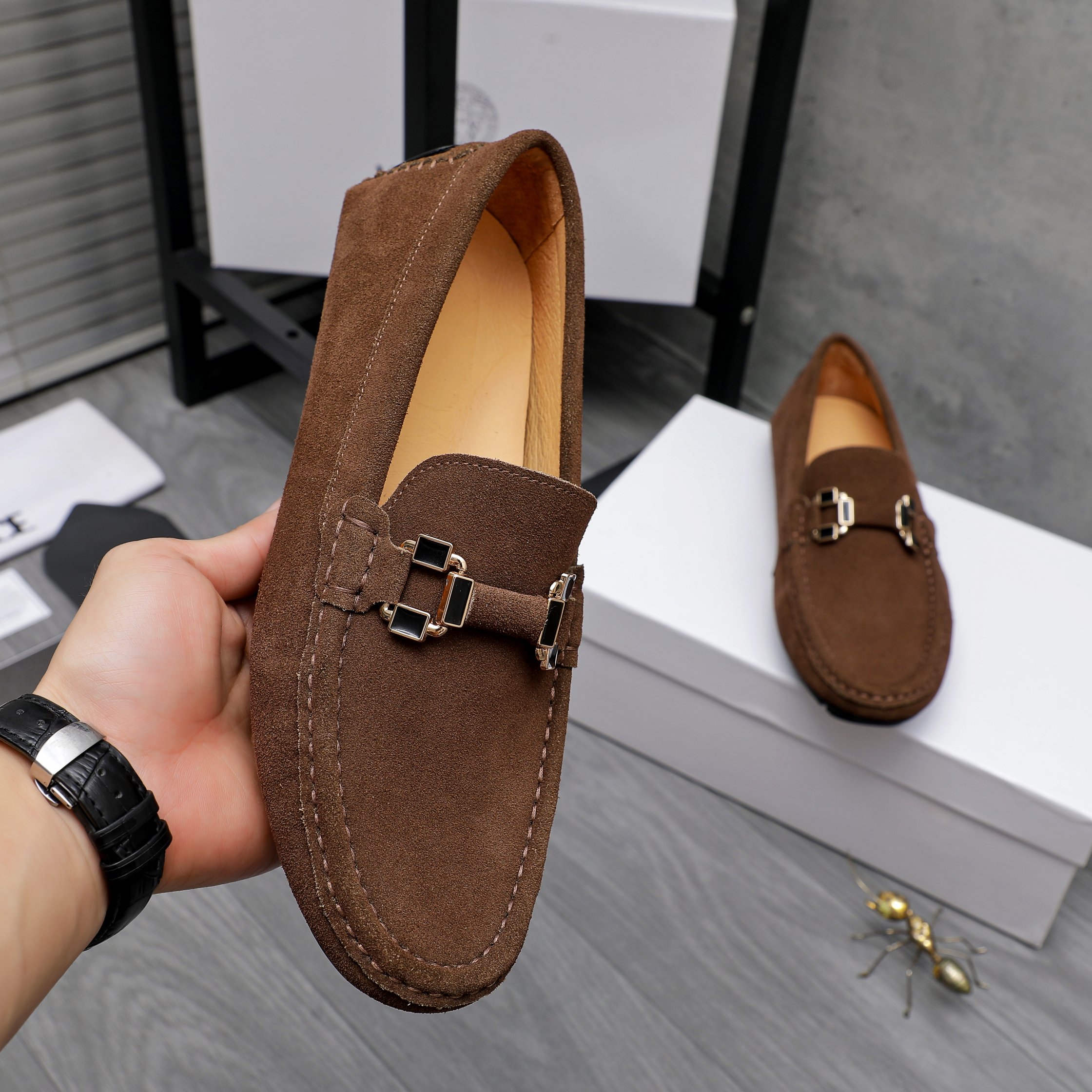 Versace Men's Suede Loafers Slip-on Casual Shoes Size 38-44 6 a1742451718713 8813