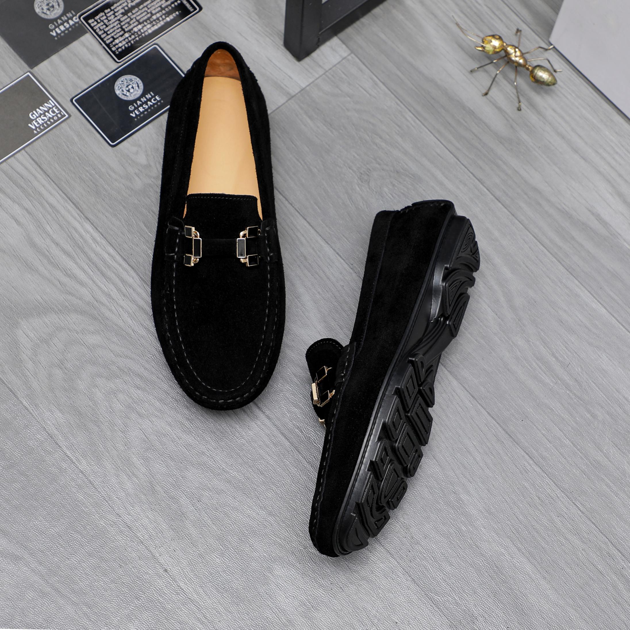 Versace Men's Suede Leather Slip-On Loafers - Sizes 38-44 5 a1742452049703 1454