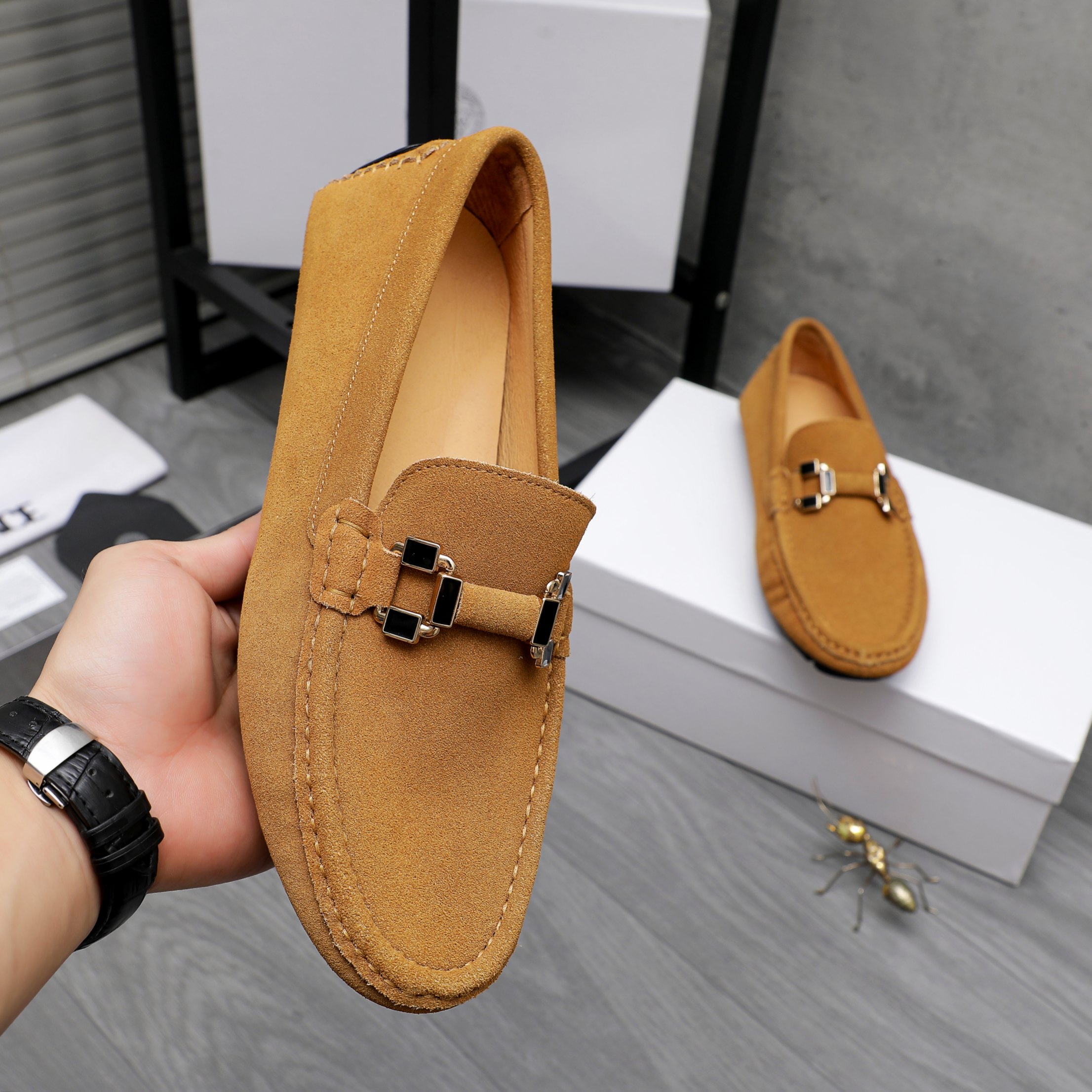 Versace Men's Casual Slip-On Loafers in Suede Embossed Leather 6 a1742452290668 2152