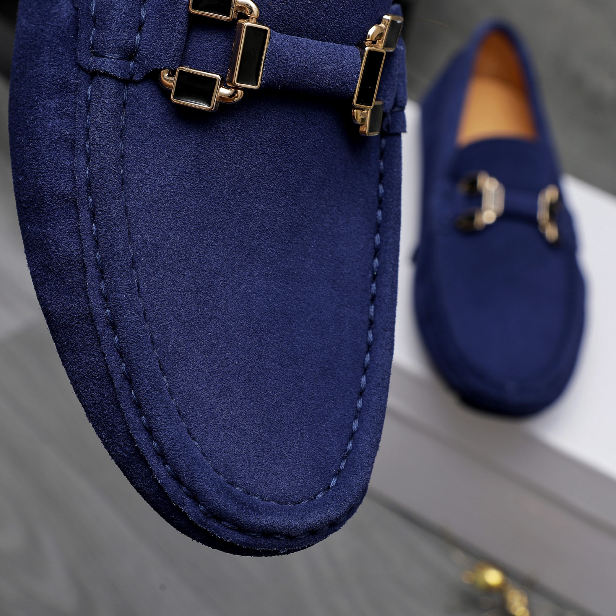 Versace Men's Suede Leather Slip-On Loafers, Casual Style Dress Shoes 10 a1742452422531 6483