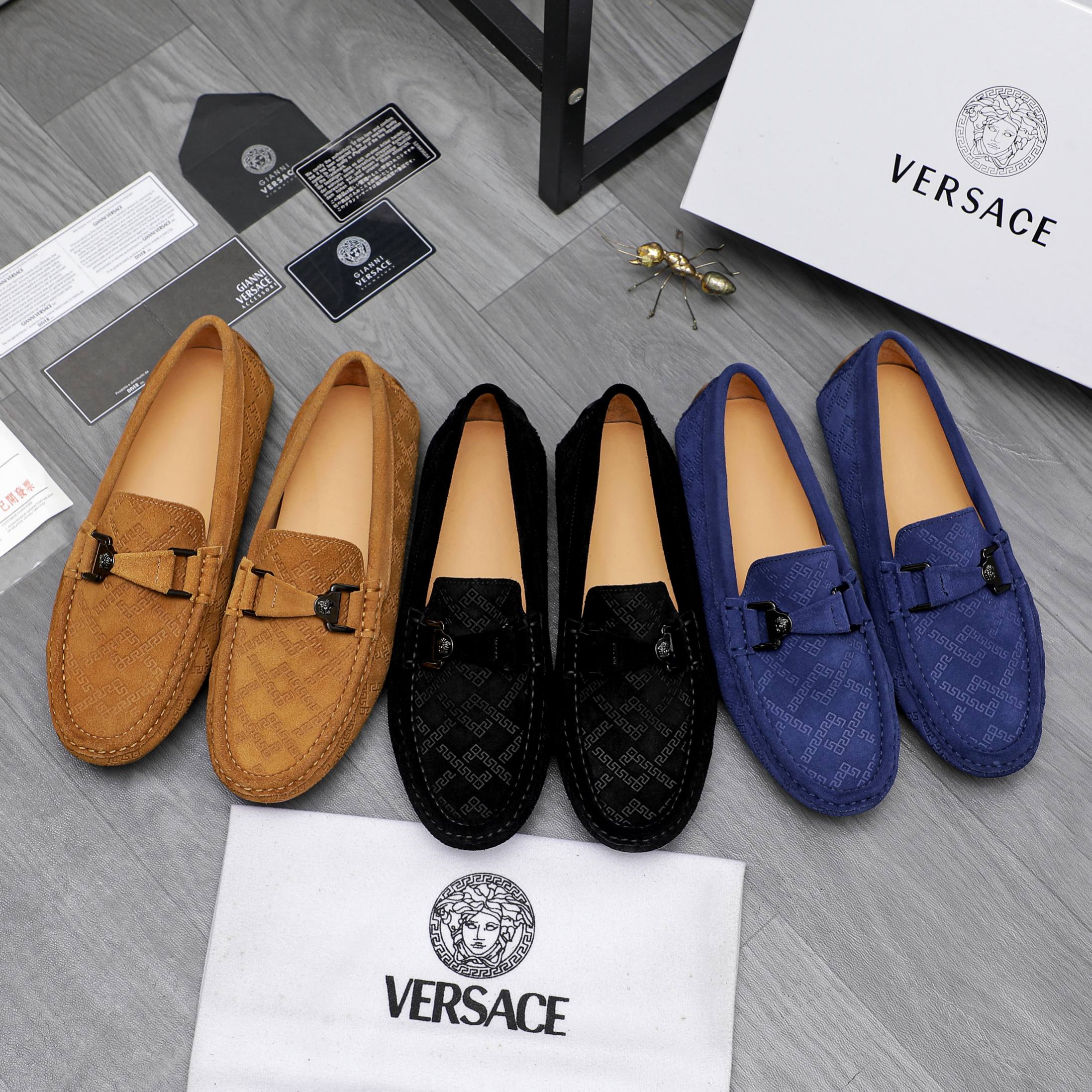 Versace Men's Suede Loafers: Stylish Slip-Ons in Multiple Colors 2 a1742452582352 1551