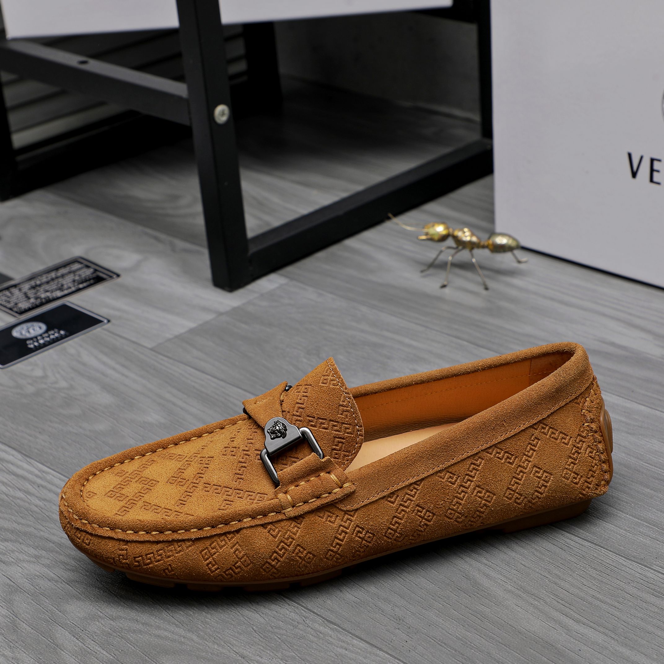 Versace Men's Suede Loafers: Stylish Slip-Ons in Multiple Colors 7 a1742452583869 4388