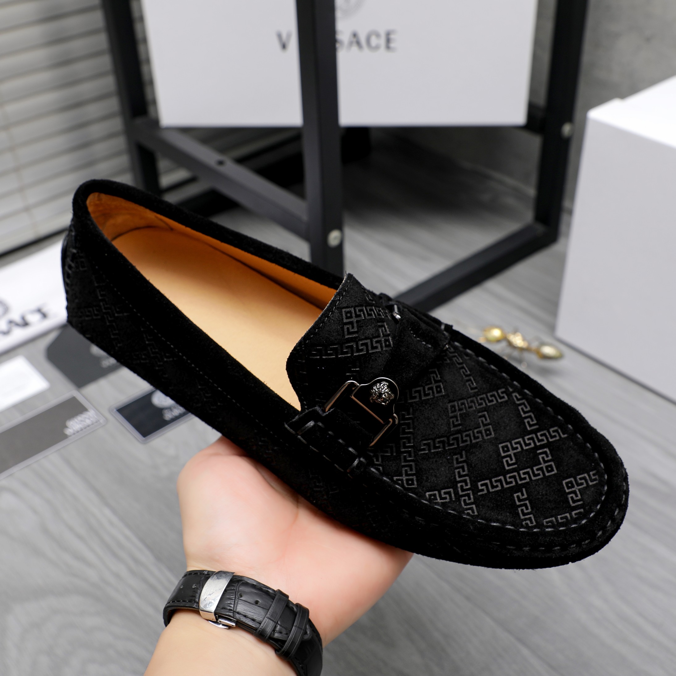Versace Men's Casual Loafers - Premium Suede Leather Slip-Ons 8 a1742452903034 4381